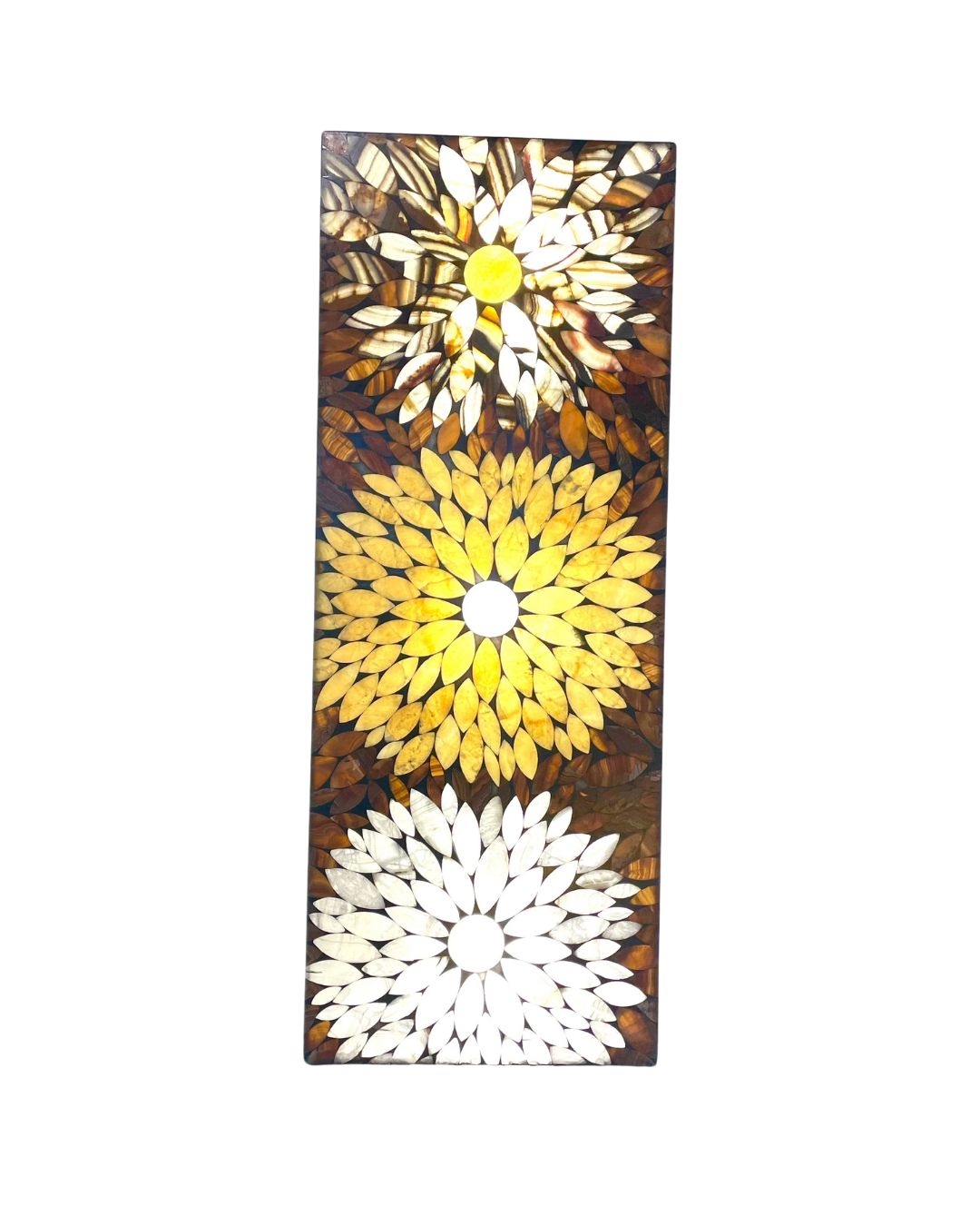 Golden Bloom Onyx Screen | Handcrafted Mexican Stone Art