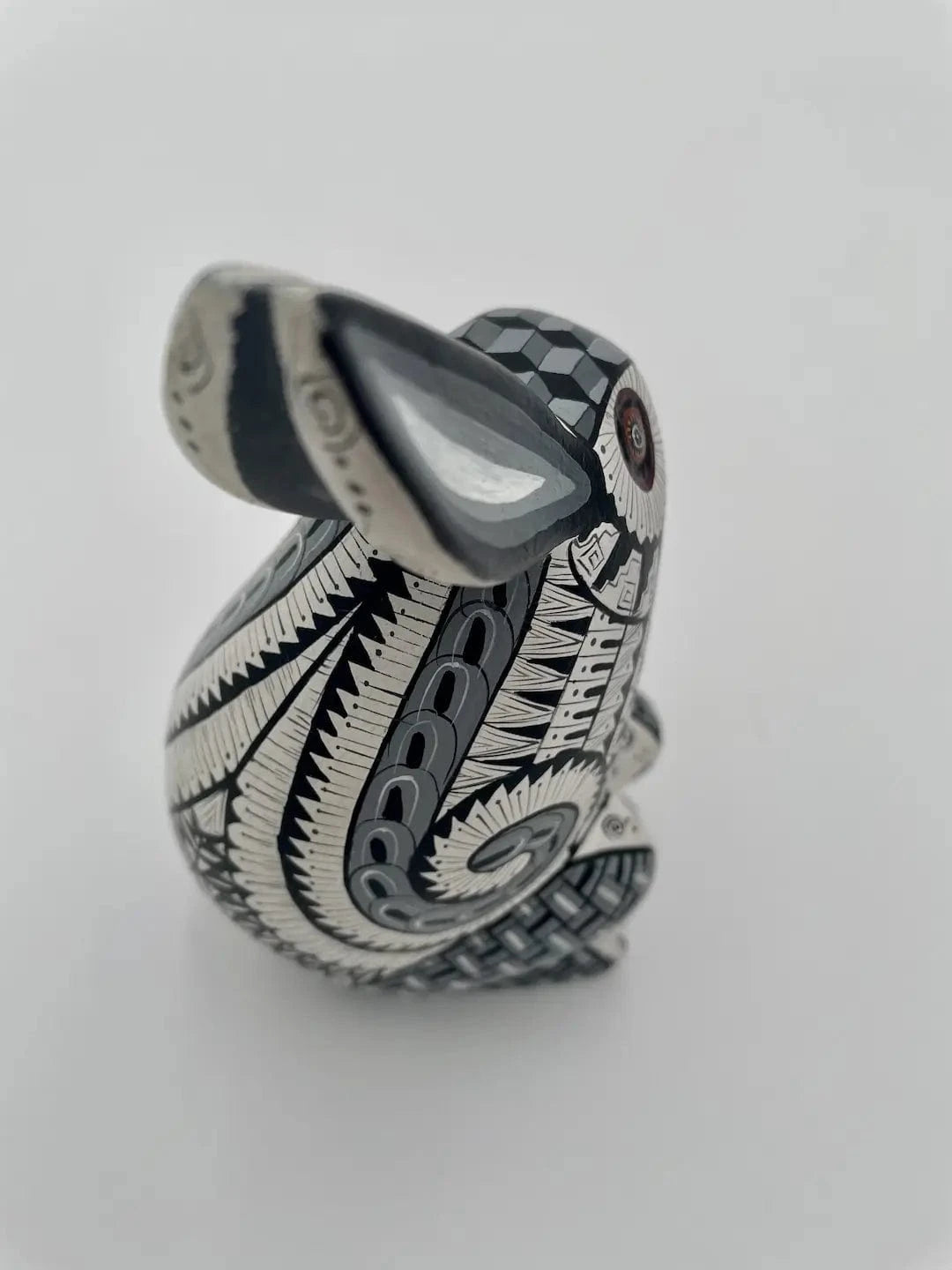 Black - White Bunny Alebrije – Hand-carved Oaxacan Art