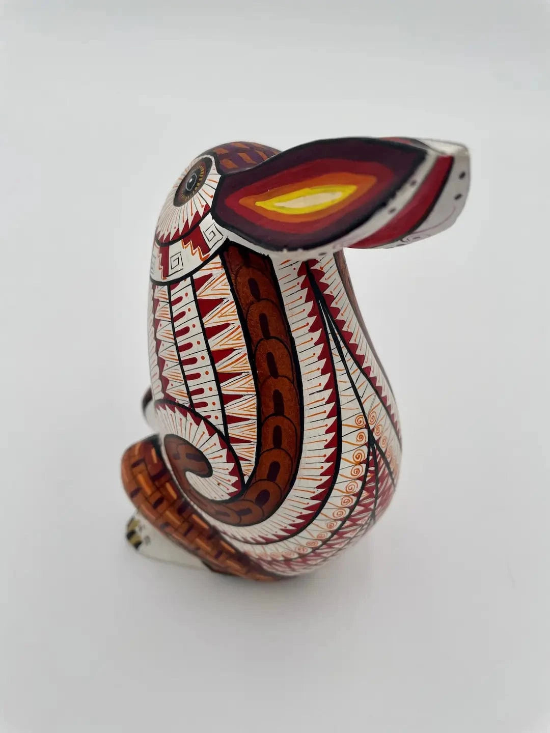Brown - White Bunny Alebrije – Hand-carved Oaxacan Art
