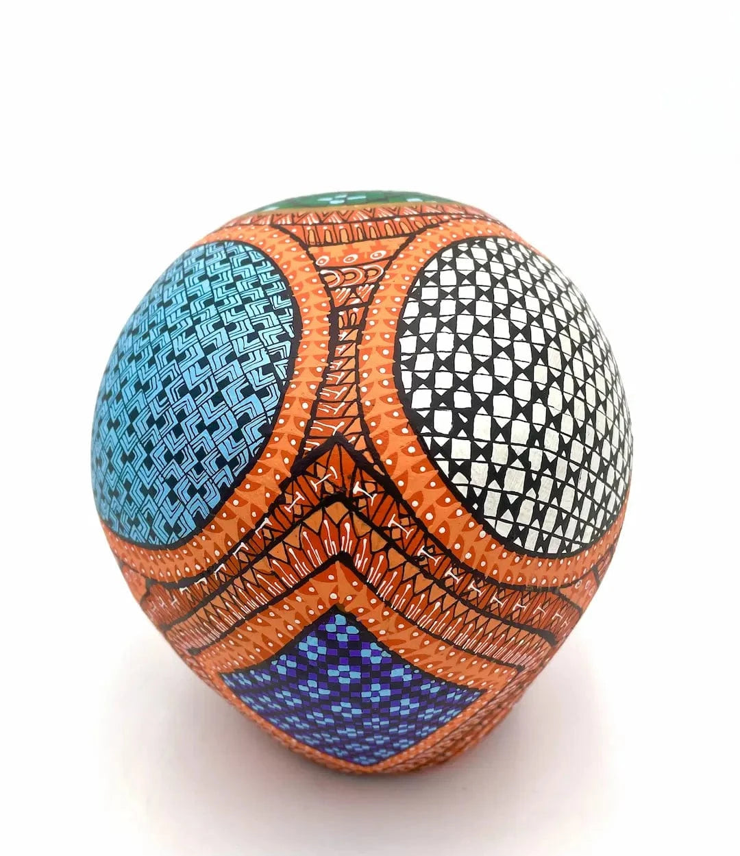 Orange Skull Alebrije – Hand-carved Oaxacan Art