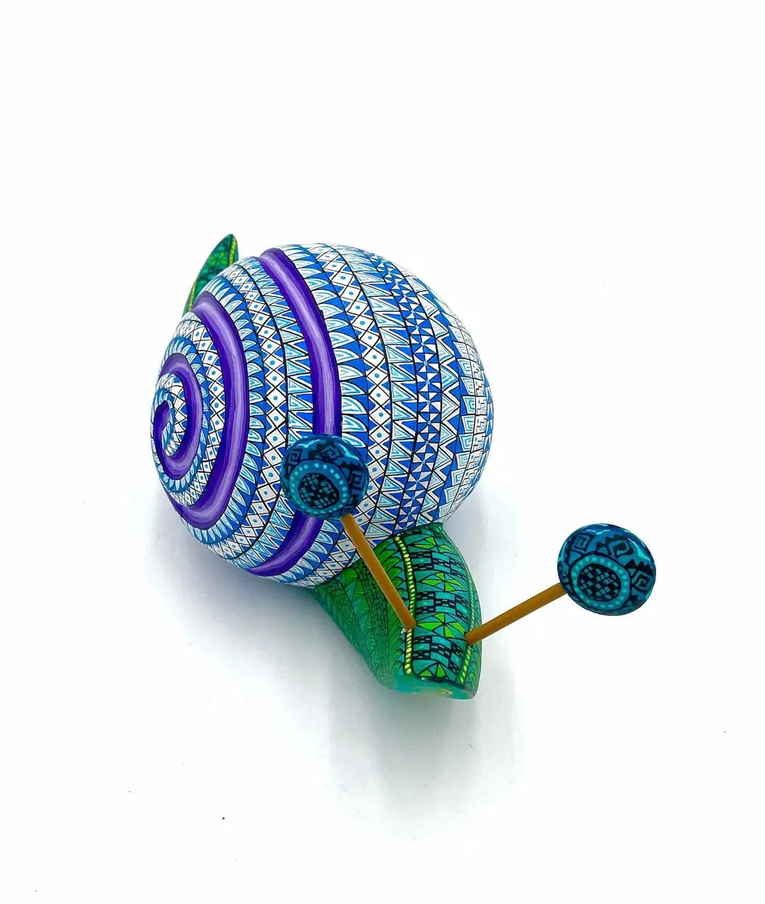 Green Snail Alebrije – Hand-carved Oaxacan Art