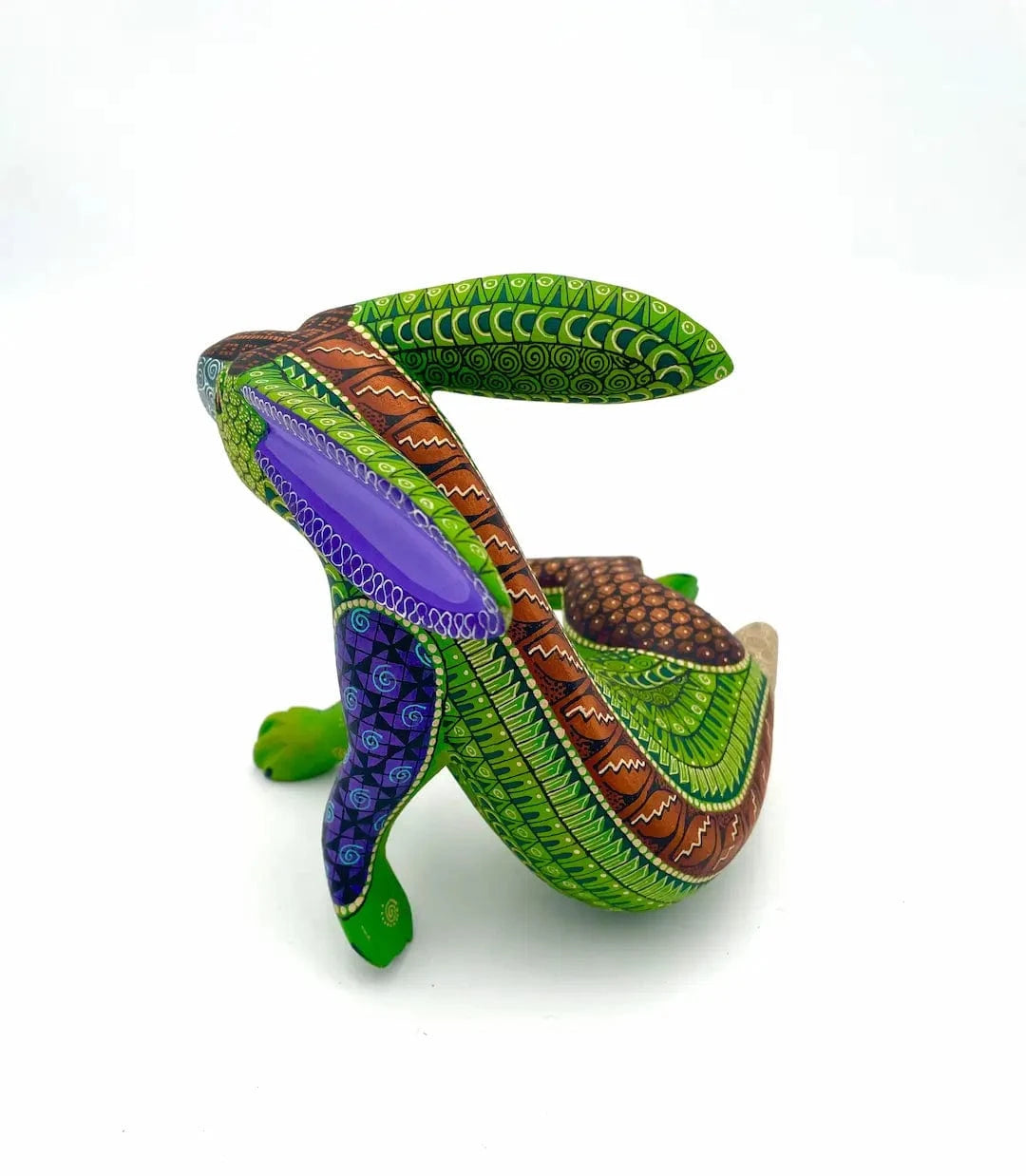 Green Rabbit - Fox Alebrije – Hand-carved Oaxacan Art