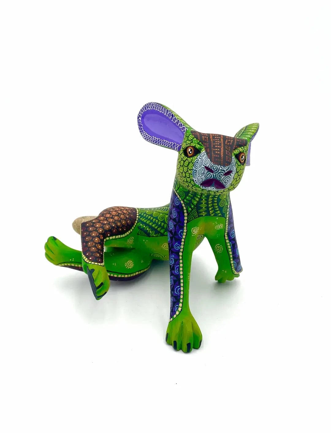 Green Rabbit - Fox Alebrije – Hand-carved Oaxacan Art