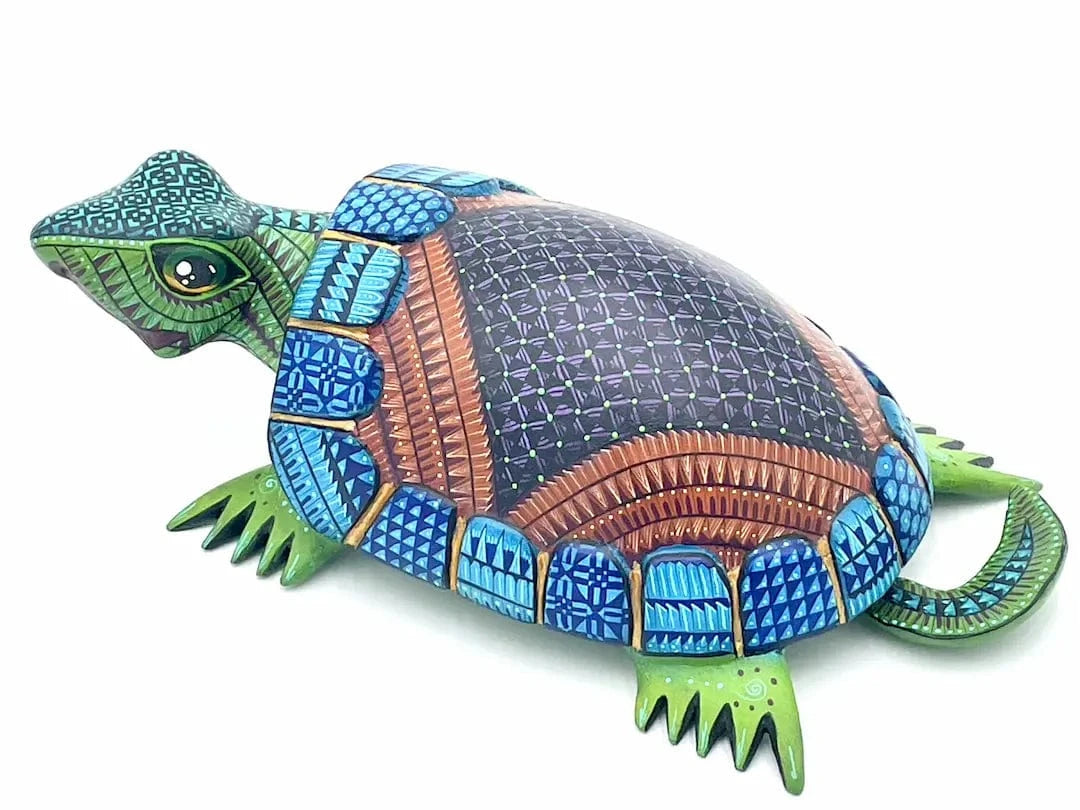 Green Turtle Alebrije – Hand-carved Oaxacan Art