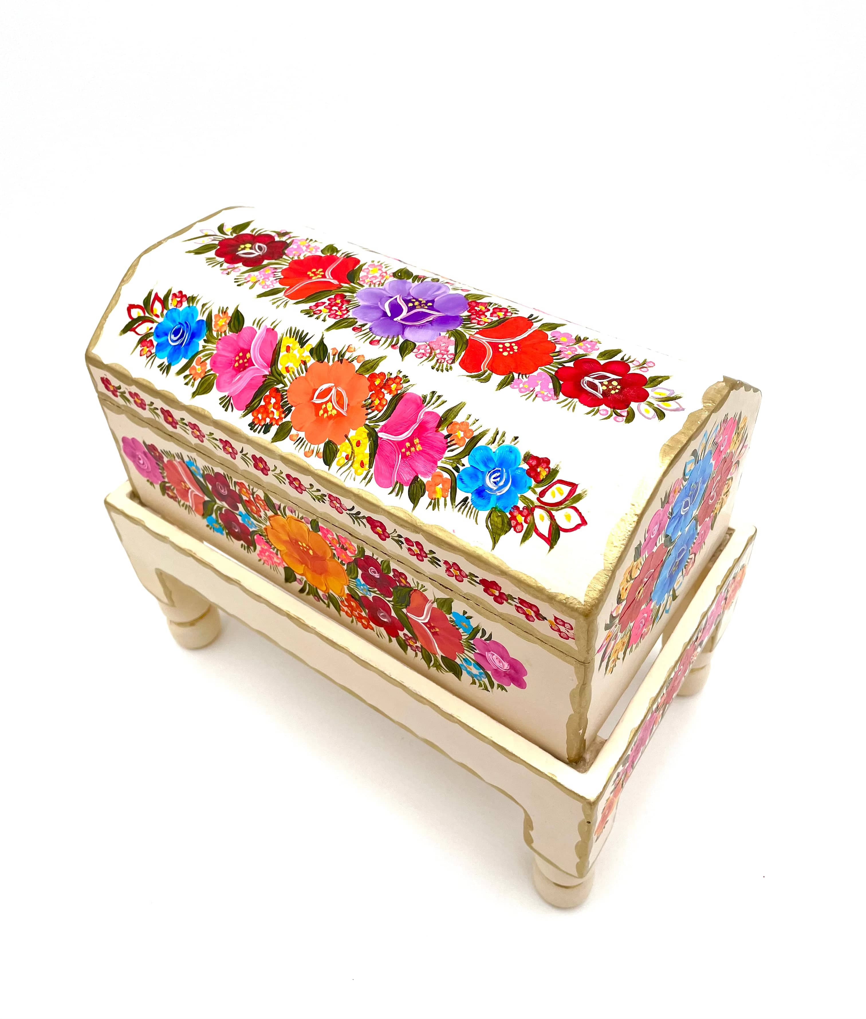 Mexoul Beige wood trunk with flowers (M)