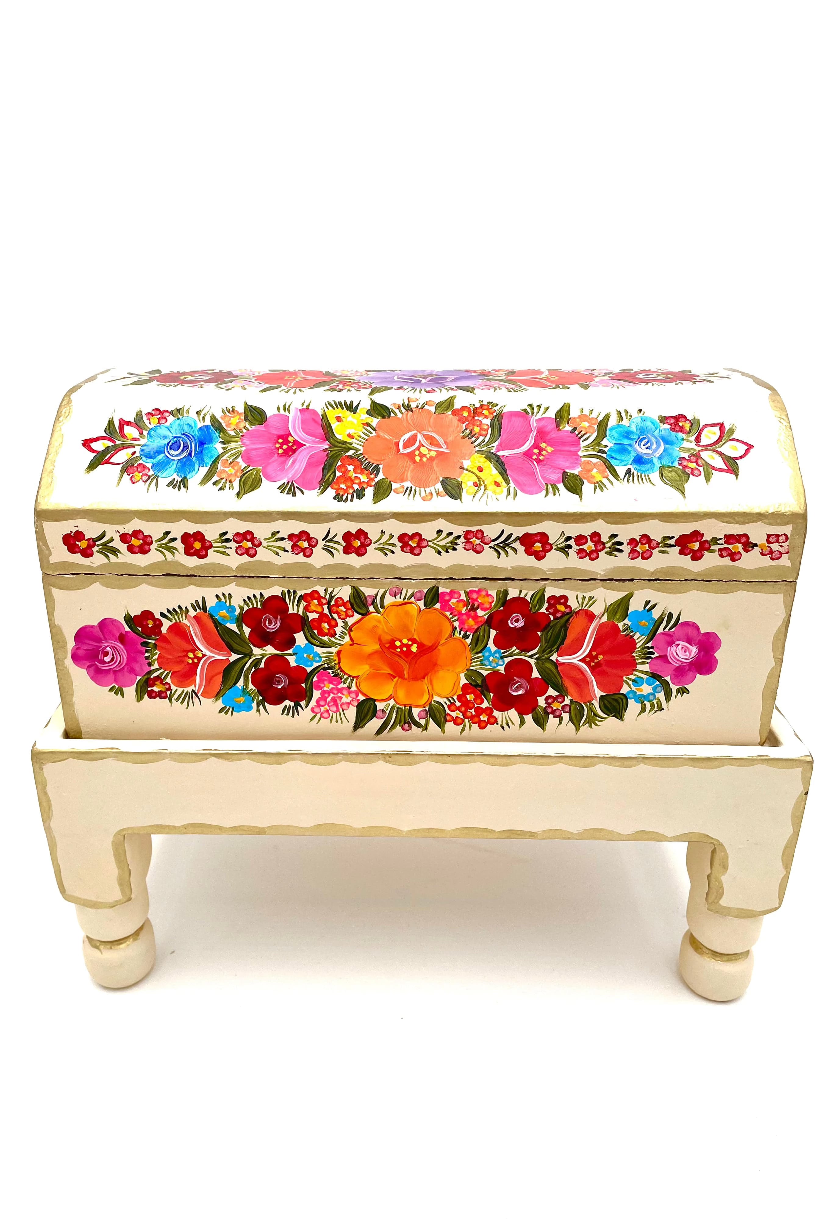 Mexoul Beige wood trunk with flowers (M)