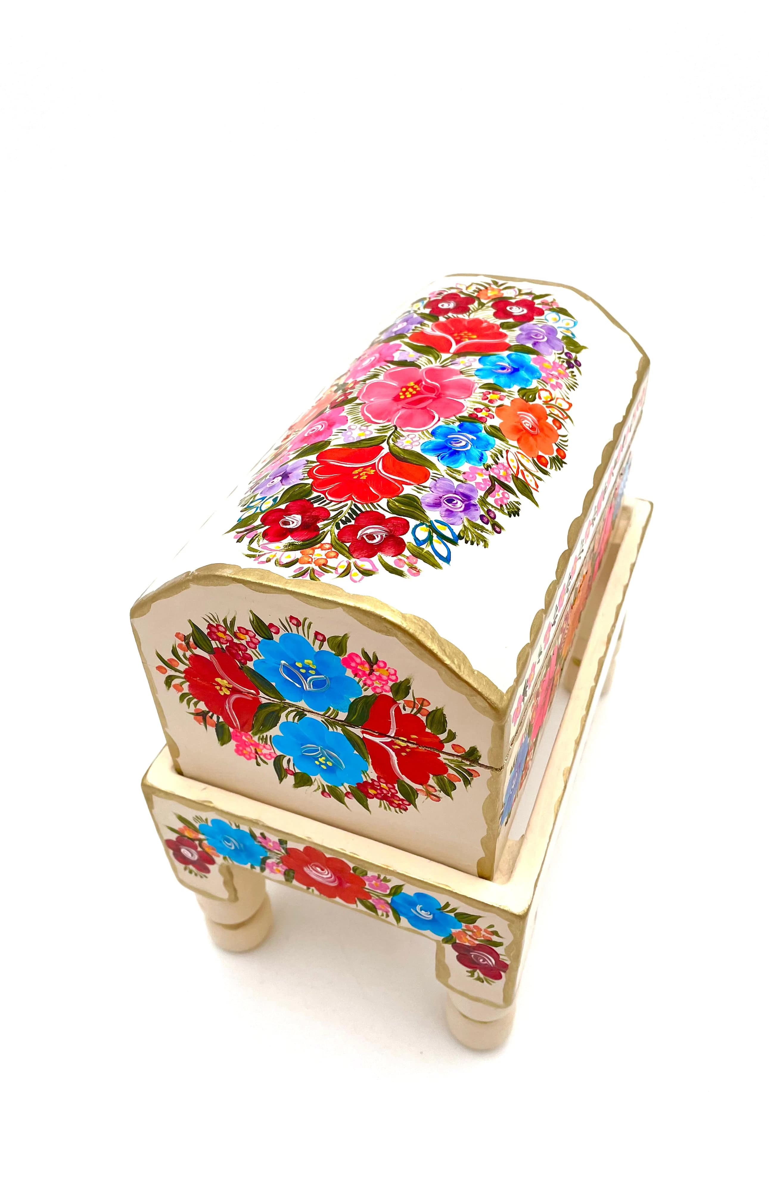 Mexoul Beige wood trunk with flowers (S)