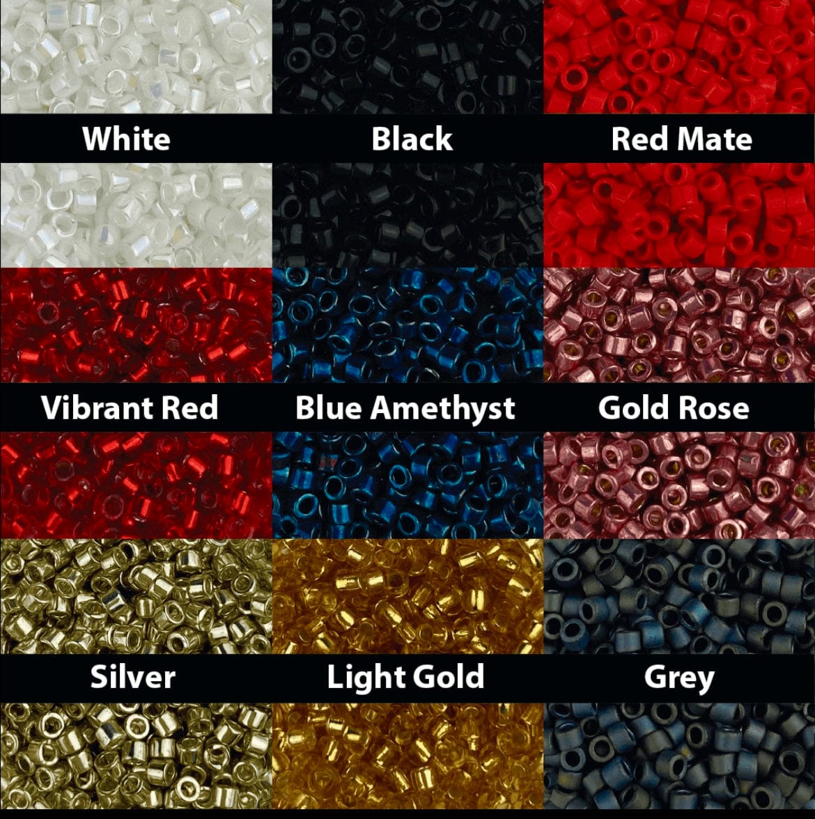 Mexoul Black Hand woven Miyuki Delica bead, Vertical Heart necklace