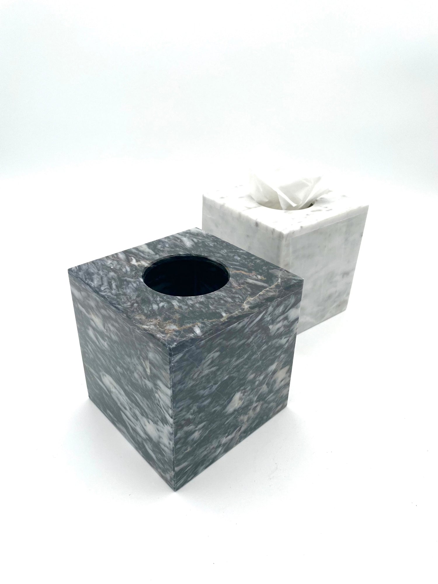 Mexoul Black Marble tall tissue box holder