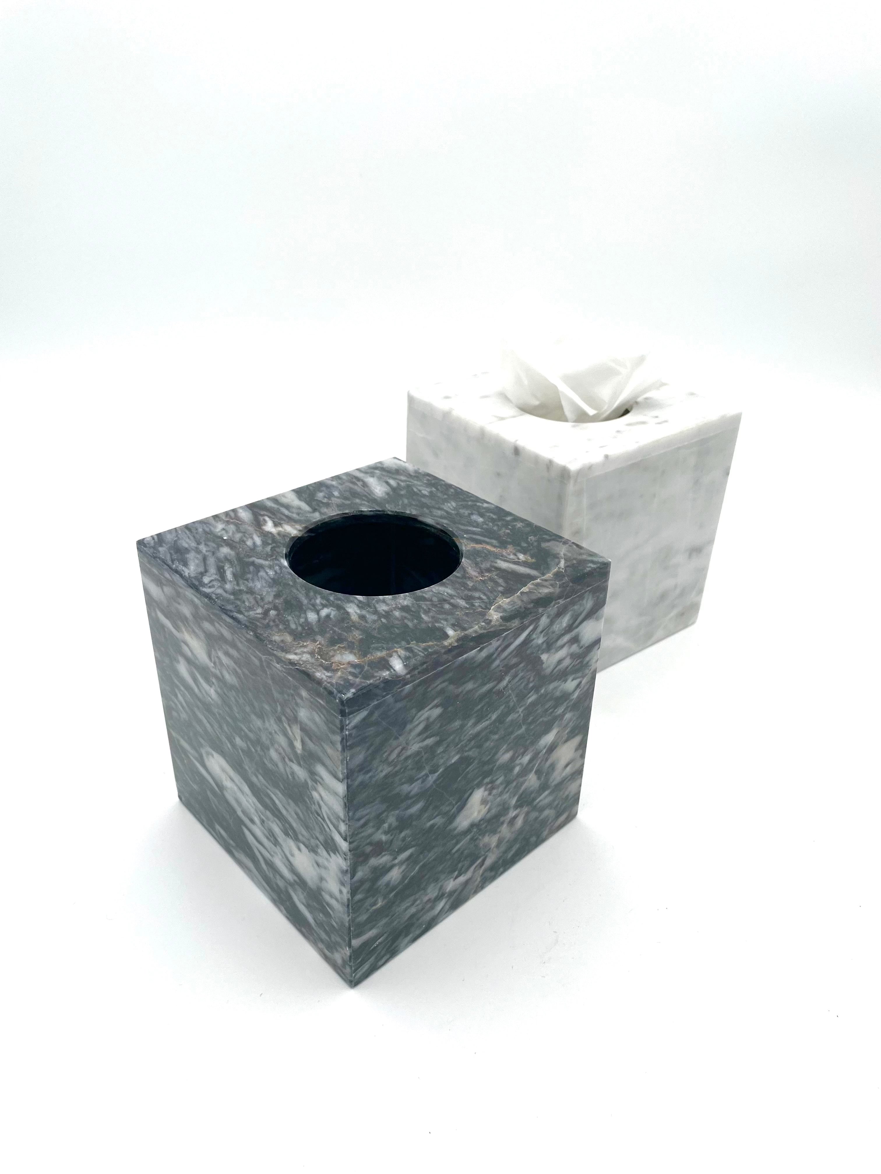 Mexoul Black Marble tall tissue box holder