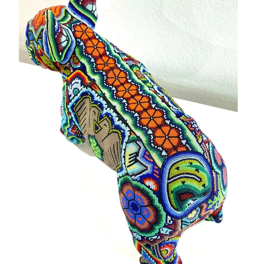Mexoul French Bulldog Sculpture – Handcrafted with Huichol Art