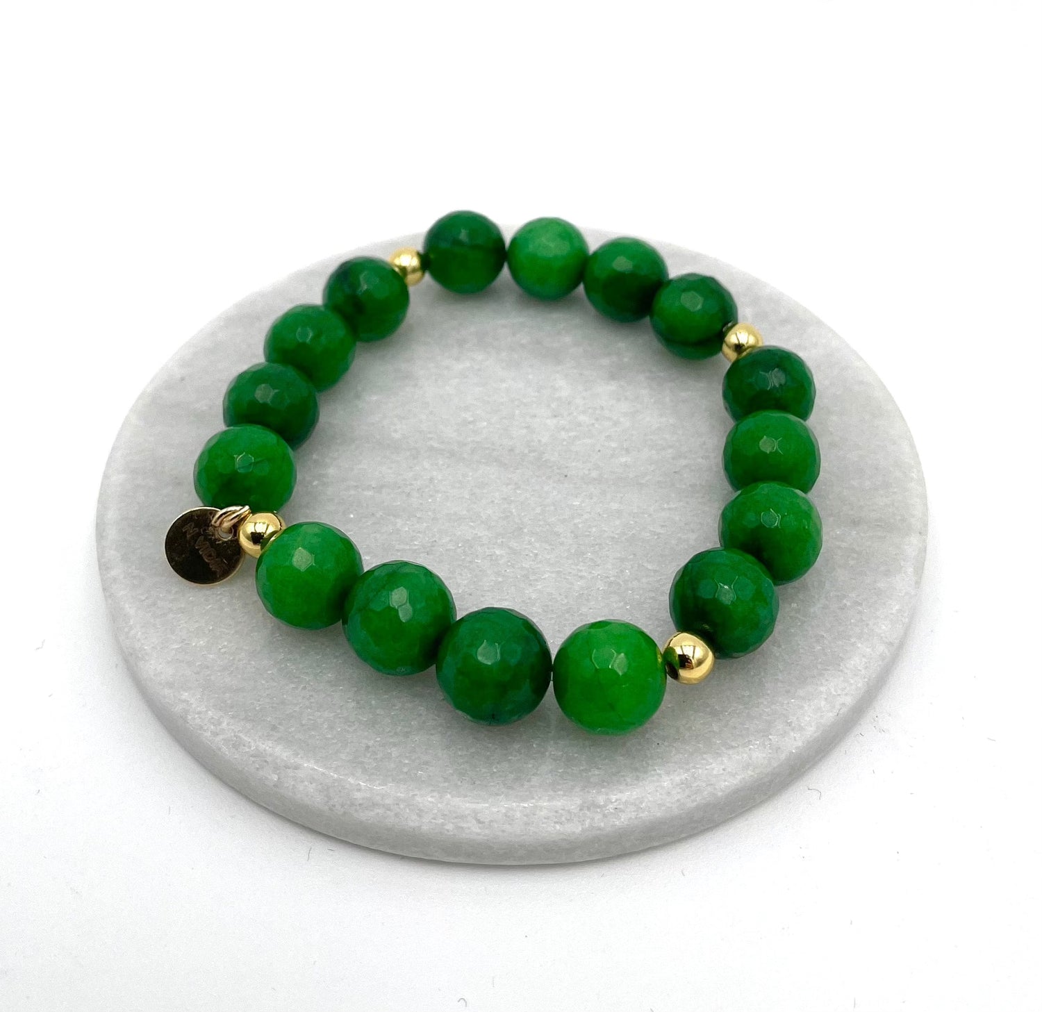 Mexoul Green Handmade Natural Stone Bracelet