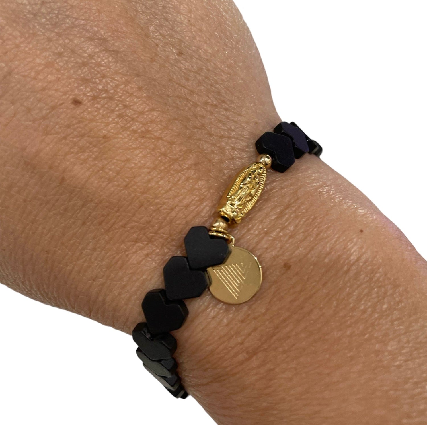 Mexoul Handmade bracelet with black heart hematite stone