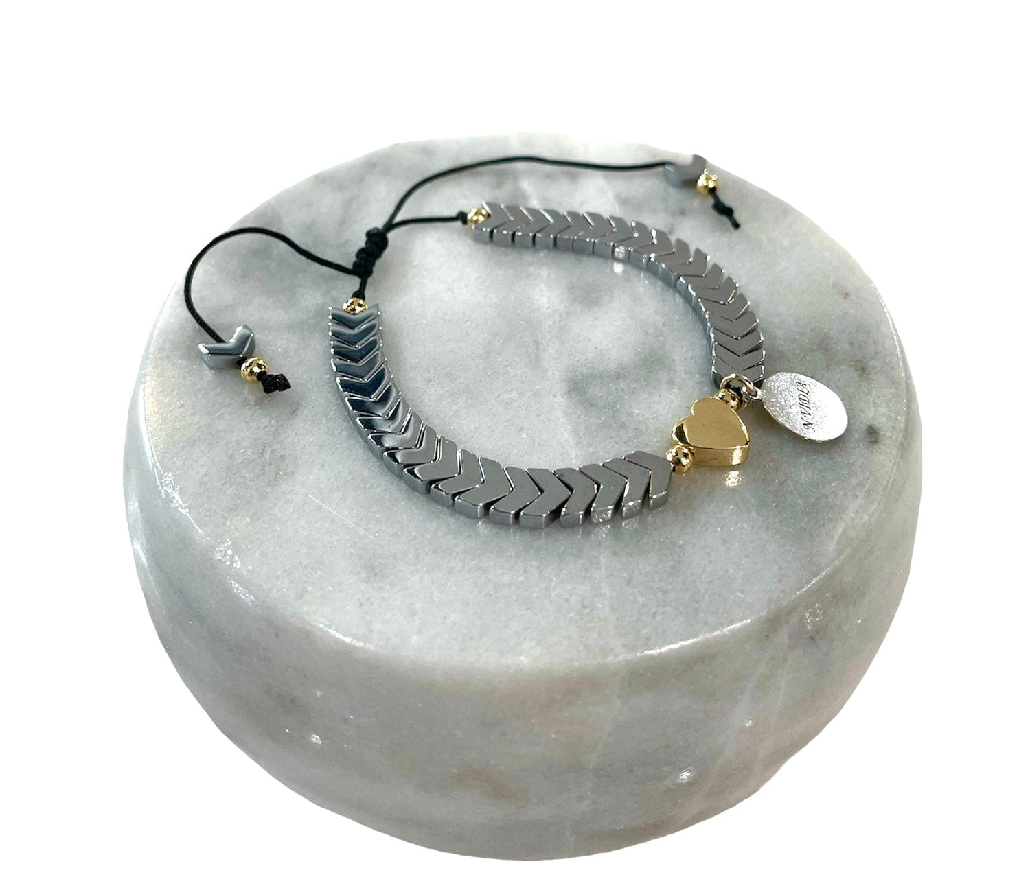 Mexoul Handmade bracelet with gray hematite stone