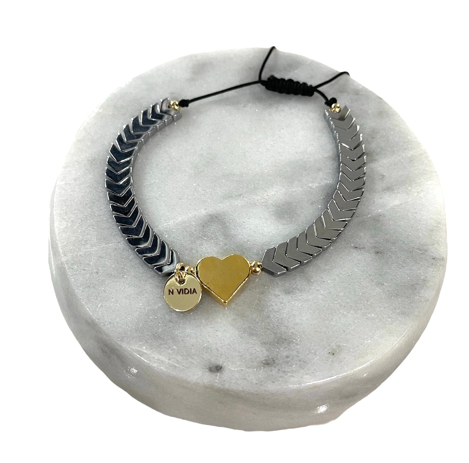 Mexoul Handmade bracelet with silver hematite stone