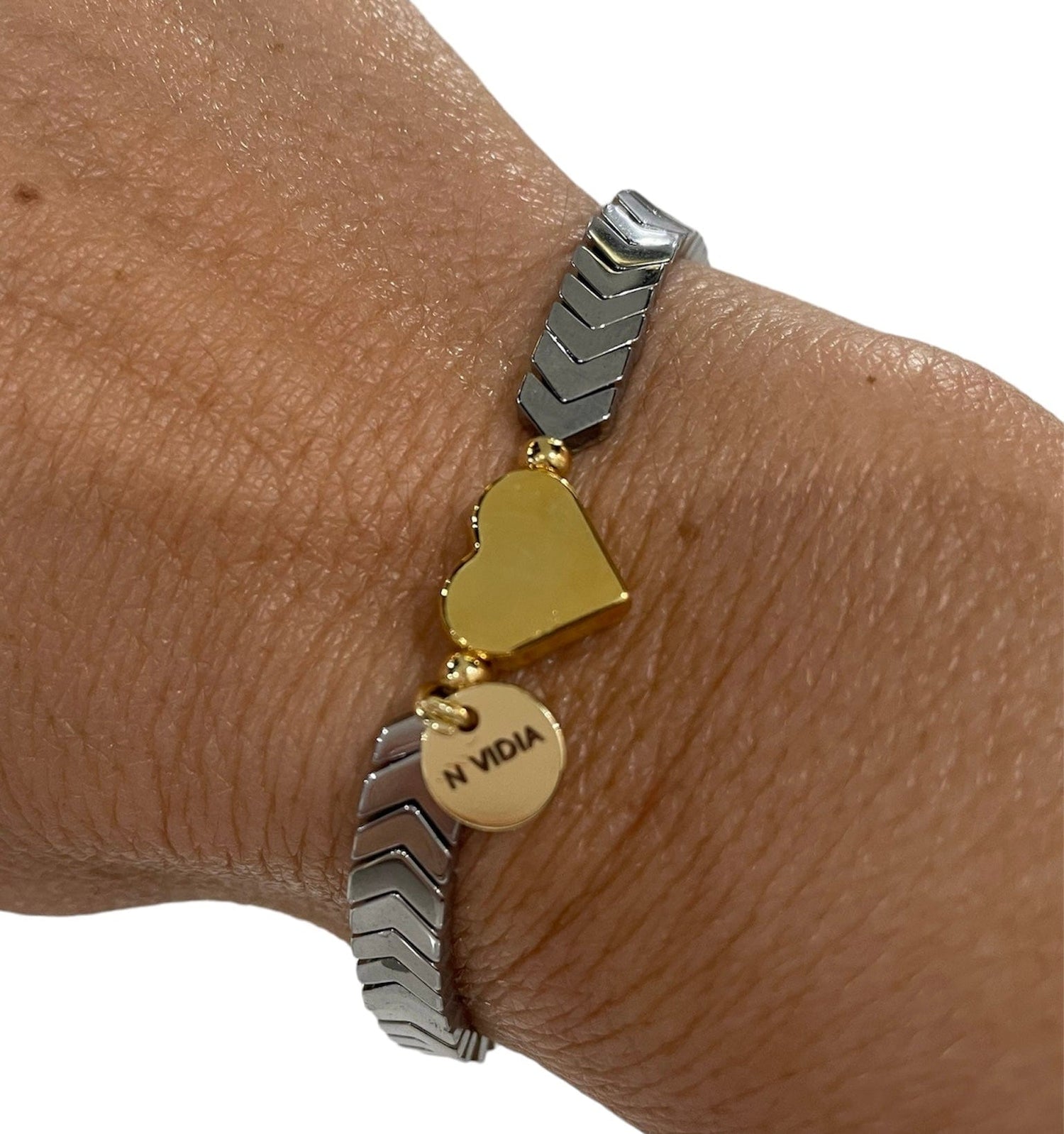 Mexoul Handmade bracelet with silver hematite stone