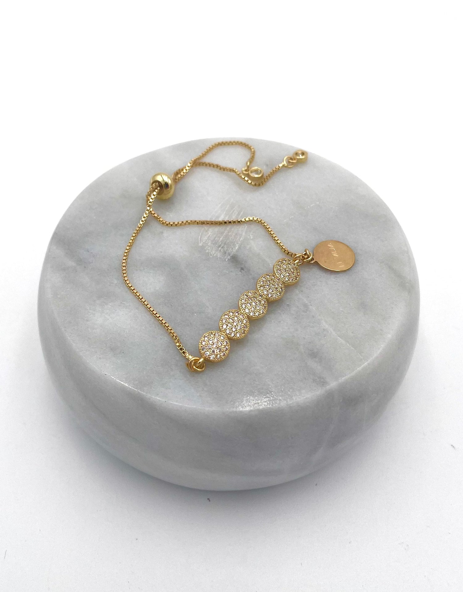 Mexoul Handmade gold plated bracelet little medal