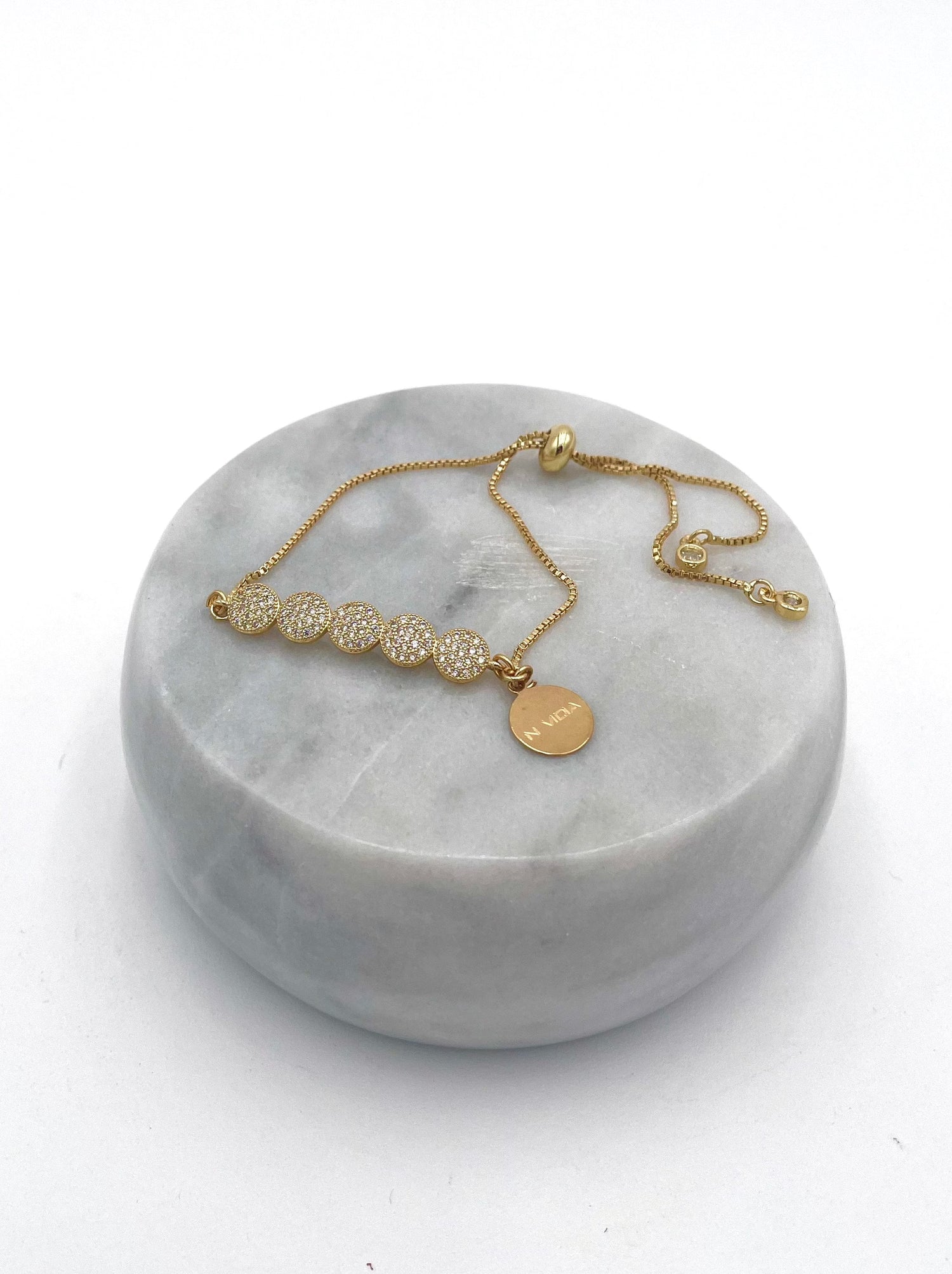 Mexoul Handmade gold plated bracelet little medal