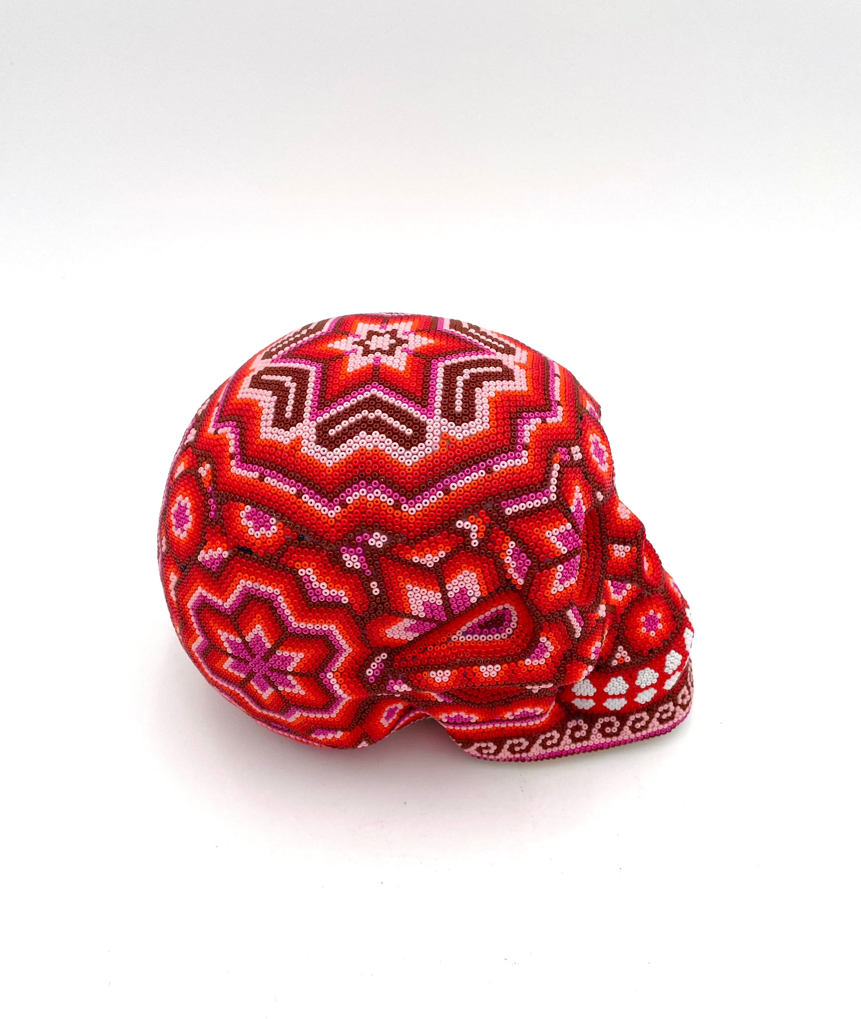 Mexoul Huichol art skull