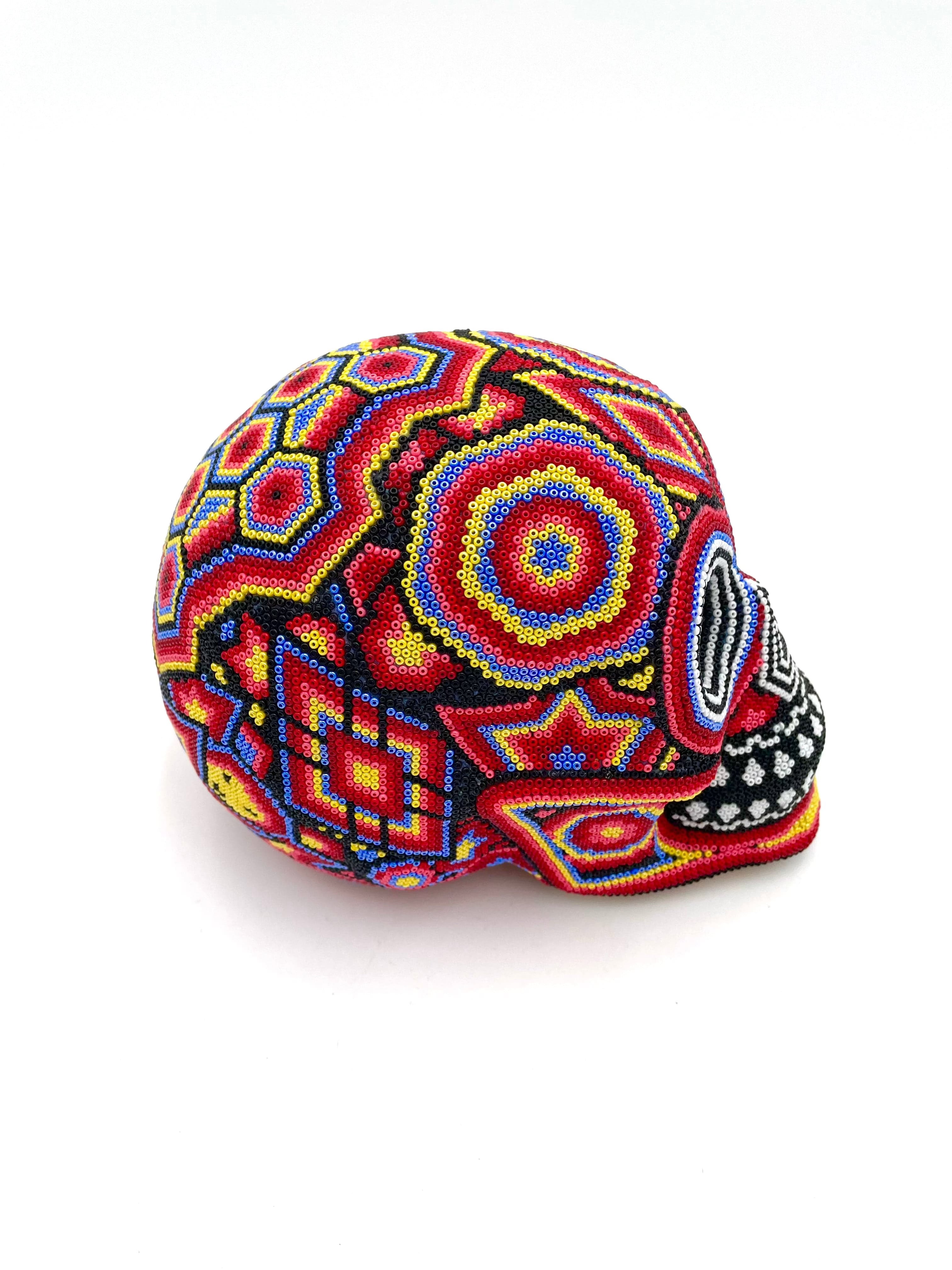 Mexoul Huichol art skull