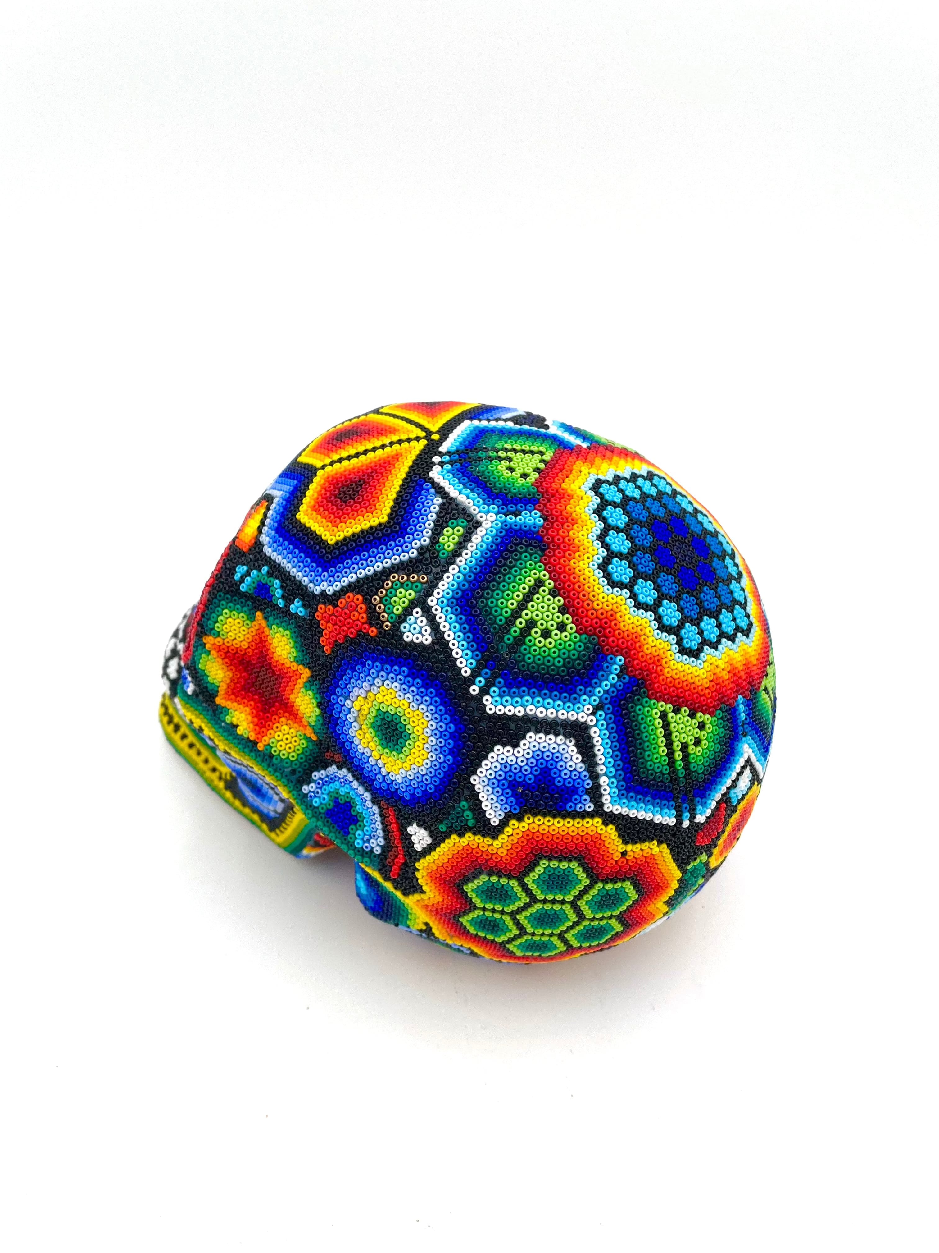 Mexoul Huichol art skull