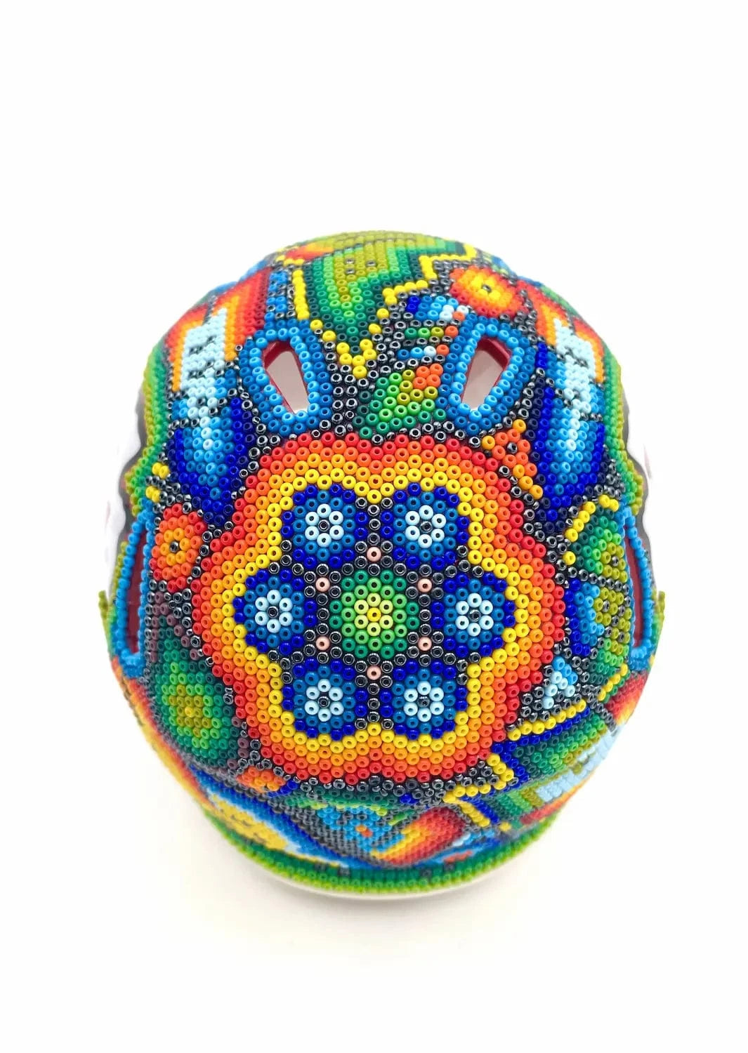 Mexoul Mini NFL Helmet – Kansas City Chiefs – Huichol Beaded Art – Ready to Ship (COLORS)
