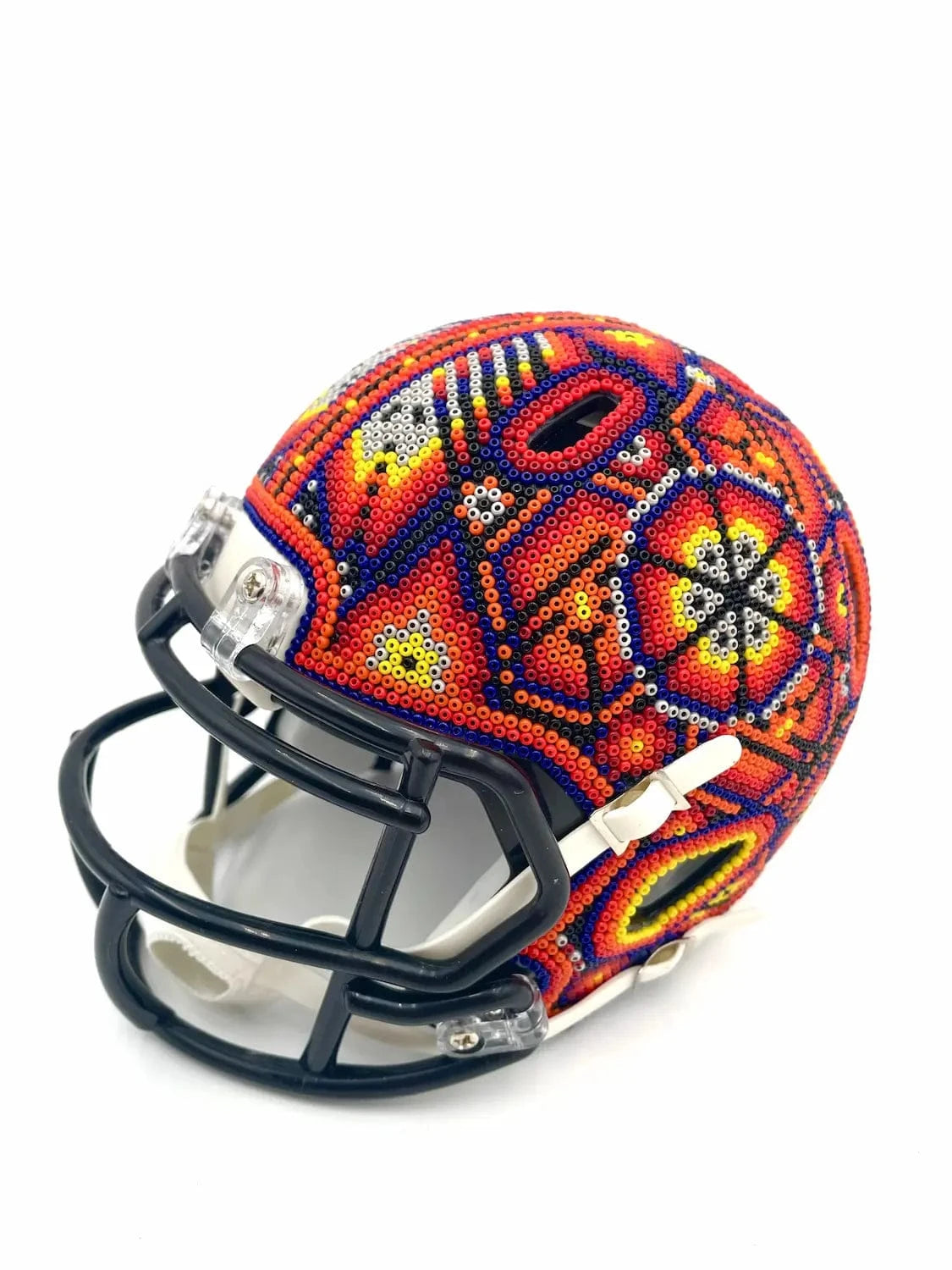 Mexoul Mini NFL Helmet – Pittsburgh Steelers – Huichol Beaded Art – Ready to Ship