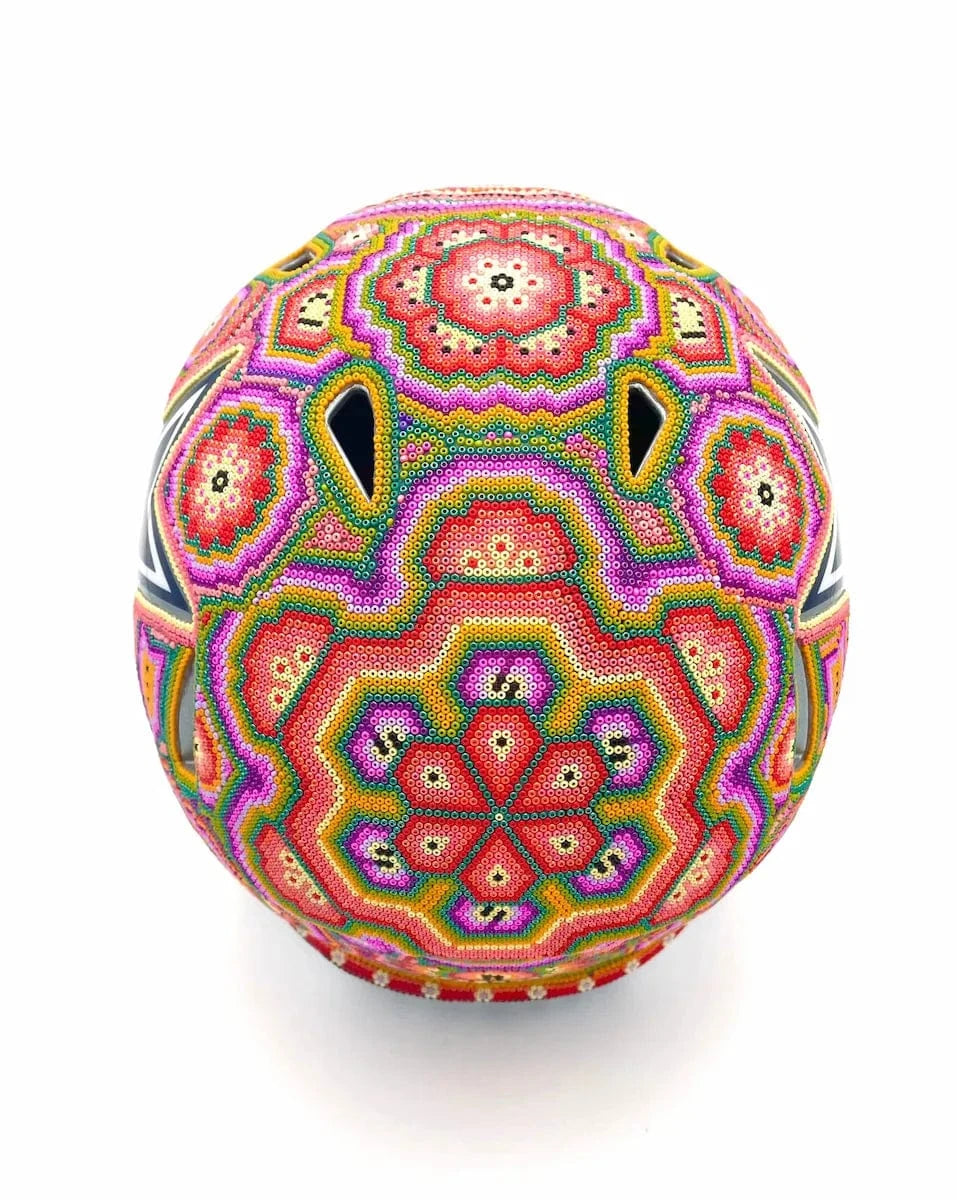 Mexoul NFL Helmet – Dallas Cowboys – Full Size – Huichol Beaded Art – Ready to Ship (PINK-GREEN)