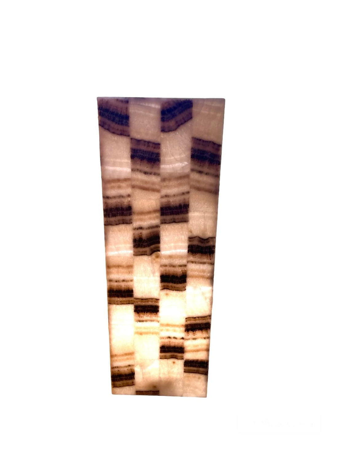 Mexoul White and Brown Checkered Onyx floor lamp