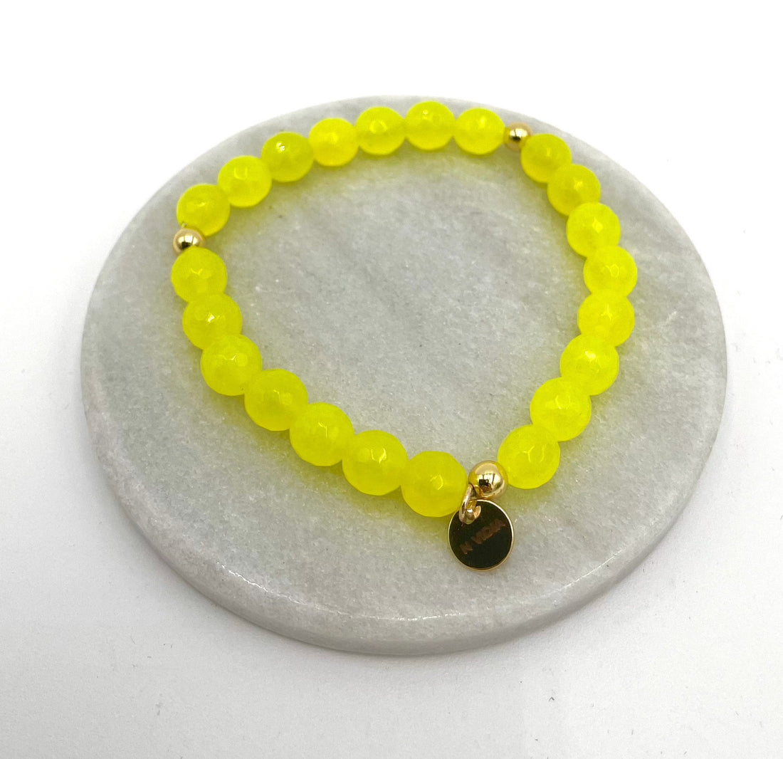 Mexoul Yellow Handmade Natural Stone Bracelet