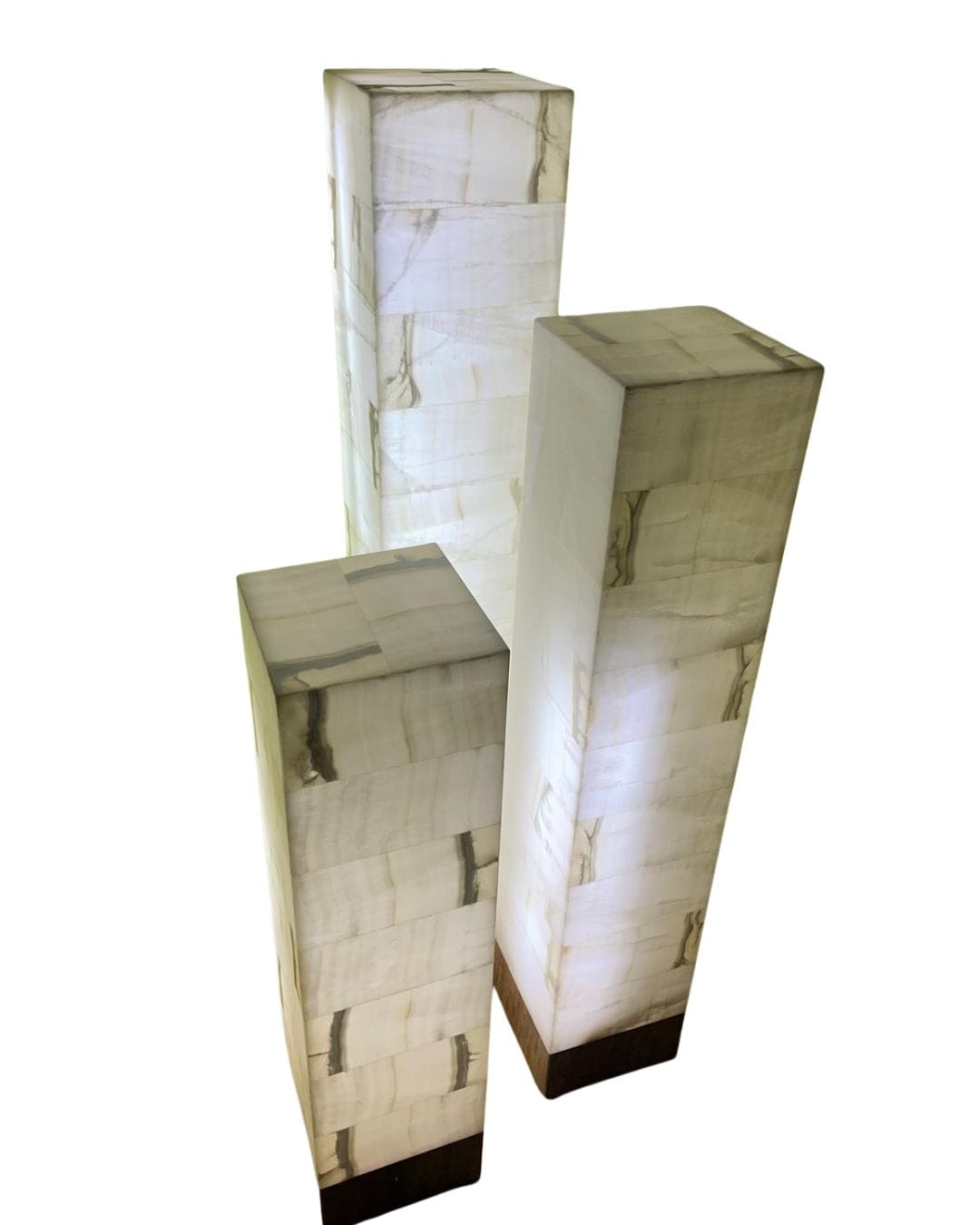 beige square onyx floor lamp set handcrafted mexican natural stone lighting
