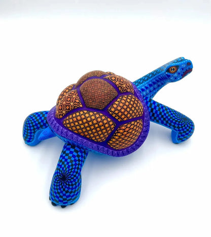 Blue Turtle Alebrije – Hand-carved Oaxacan Art