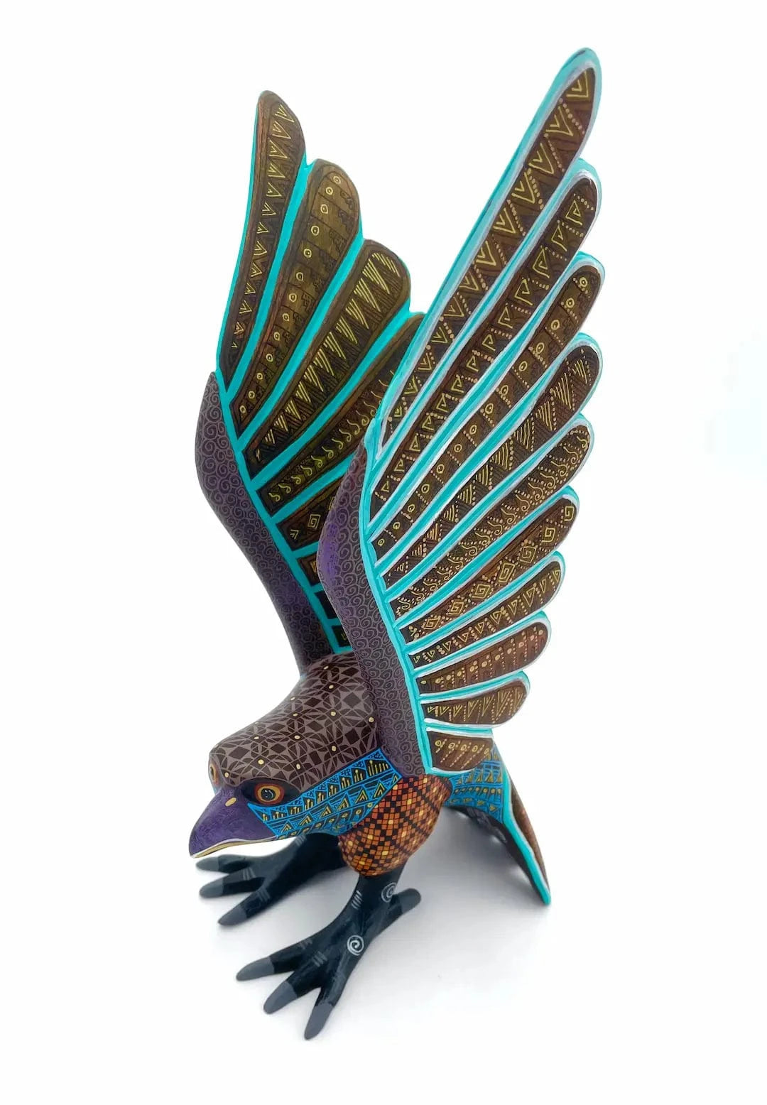 Brown Eagle Alebrije – Hand-carved Oaxacan Art