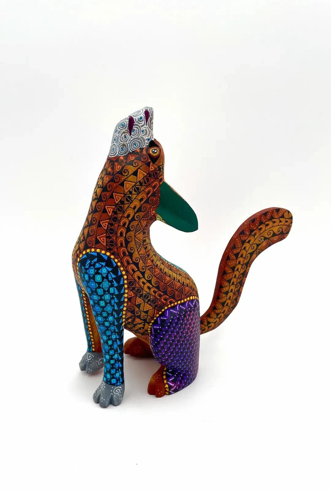 Brown Coyote Alebrije – Hand-carved Oaxacan Art