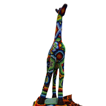 Huichol Beaded Giraffe Sculpture – Handmade Mexican Art | MEXOUL