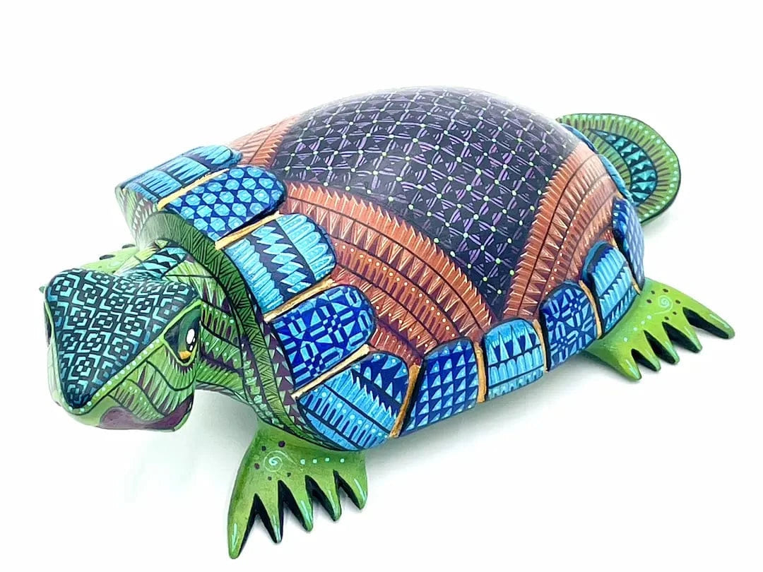 Green Turtle Alebrije – Hand-carved Oaxacan Art