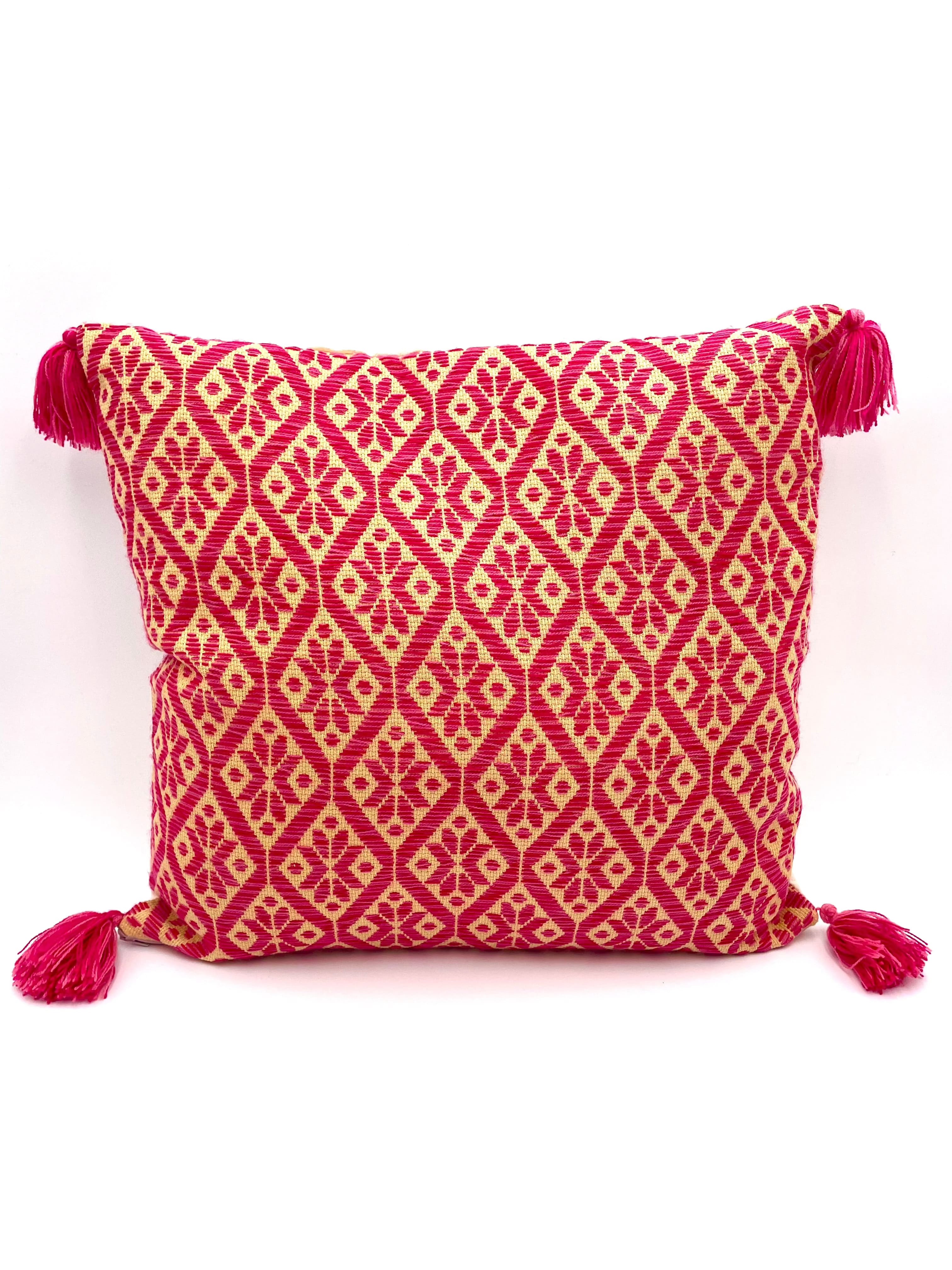 Mexoul Beige Red Embroidered cushions