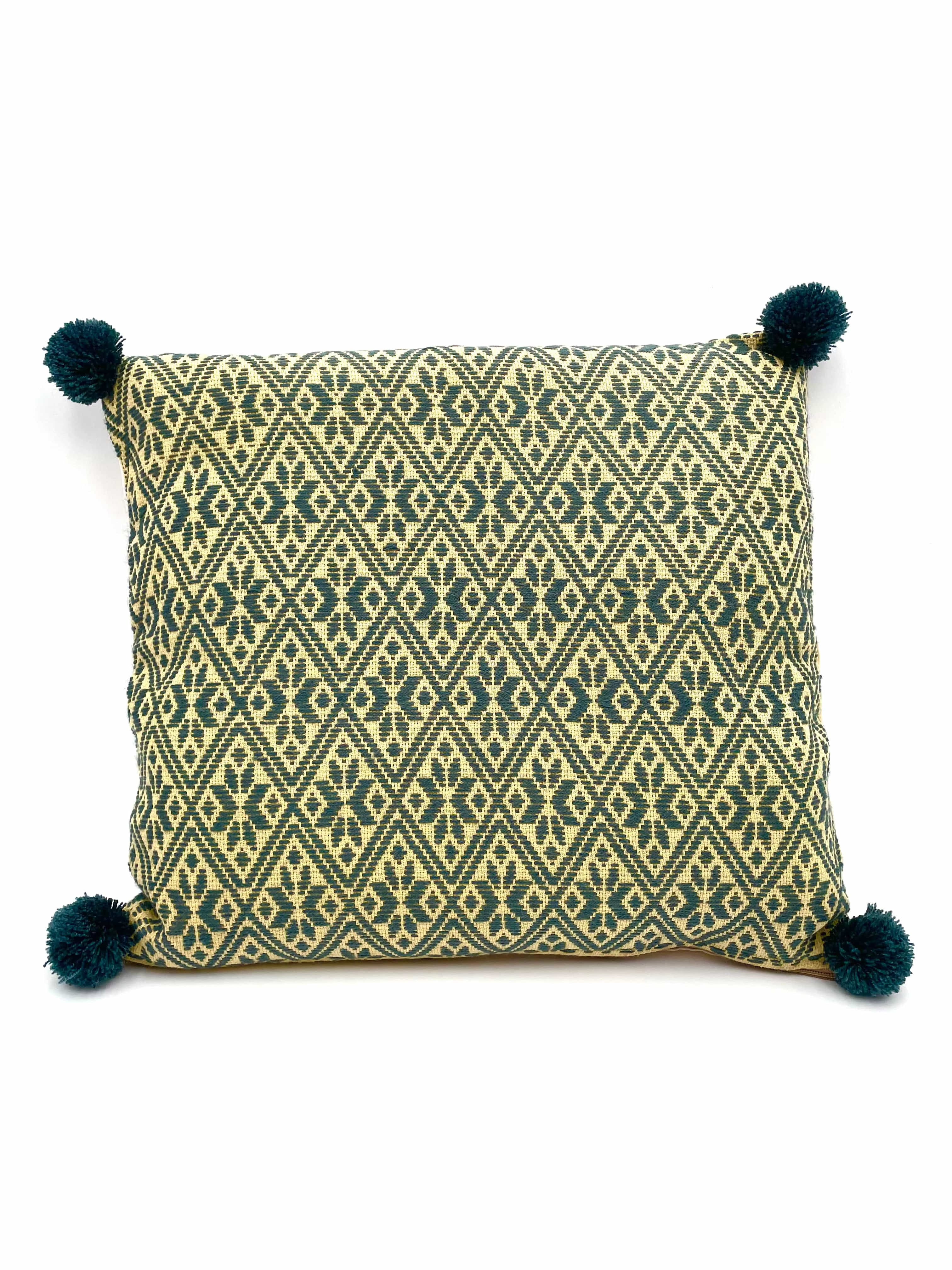 Mexoul Beige with Olive Green Embroidered cushions