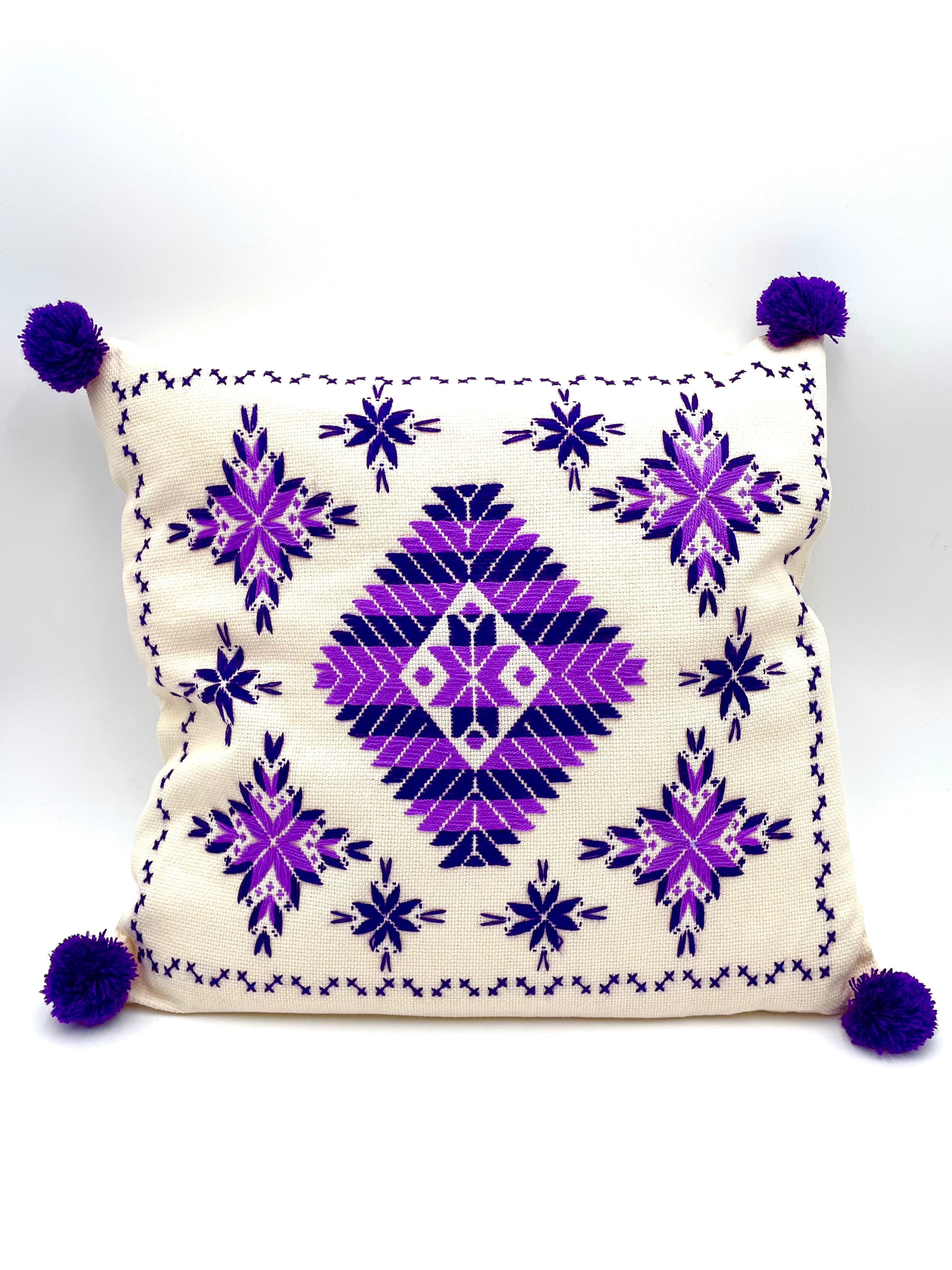 Mexoul Beige with Purple Embroidered cushions
