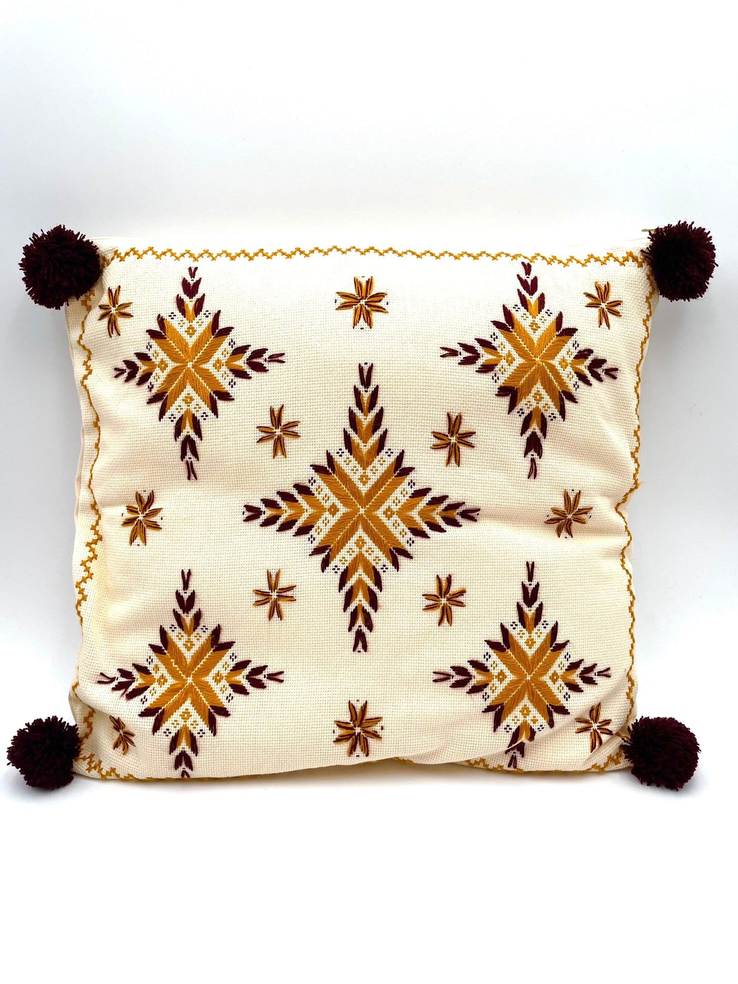 Mexoul Beige with Yellow Embroidered cushions