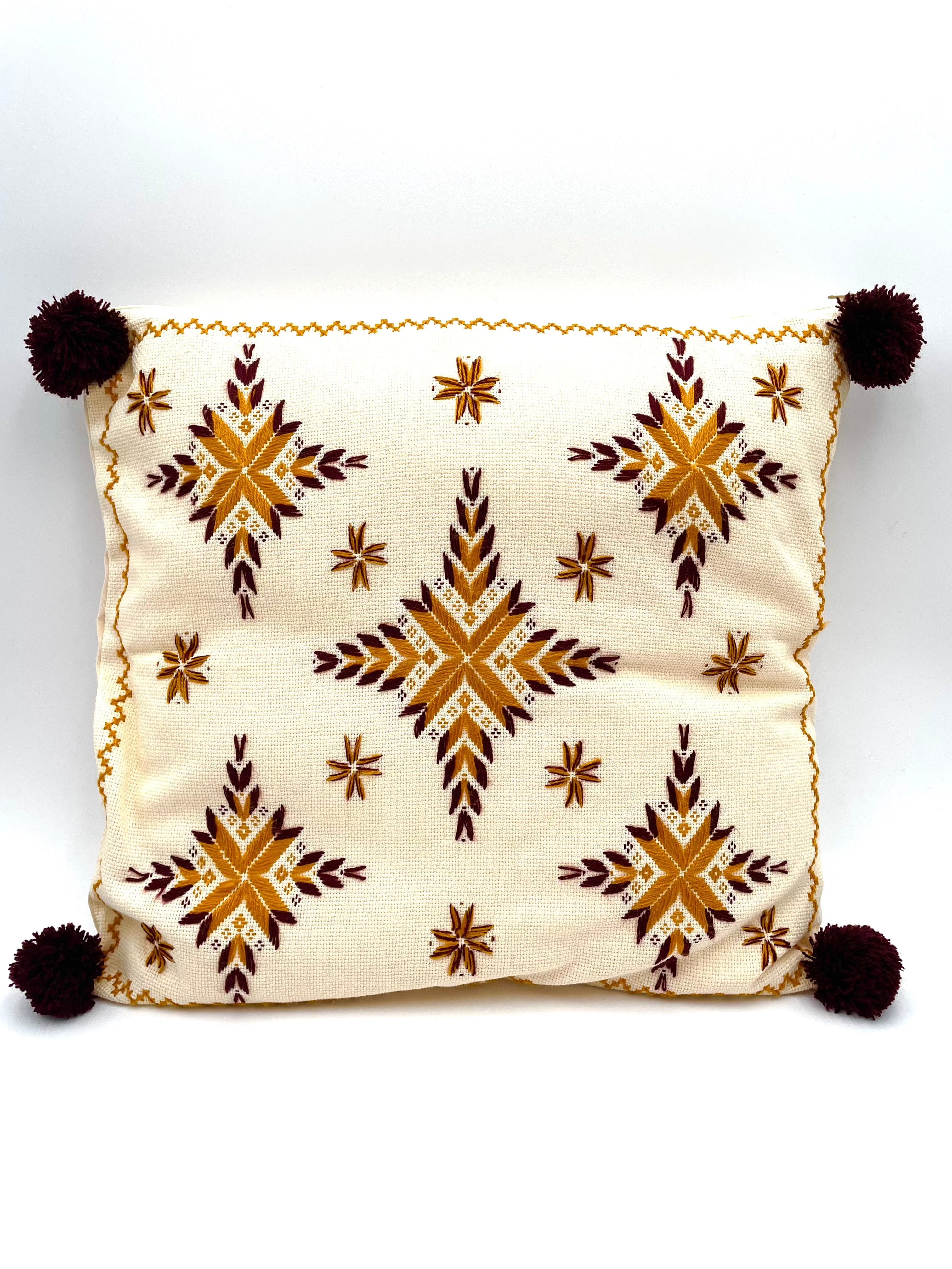 Mexoul Beige with Yellow Embroidered cushions
