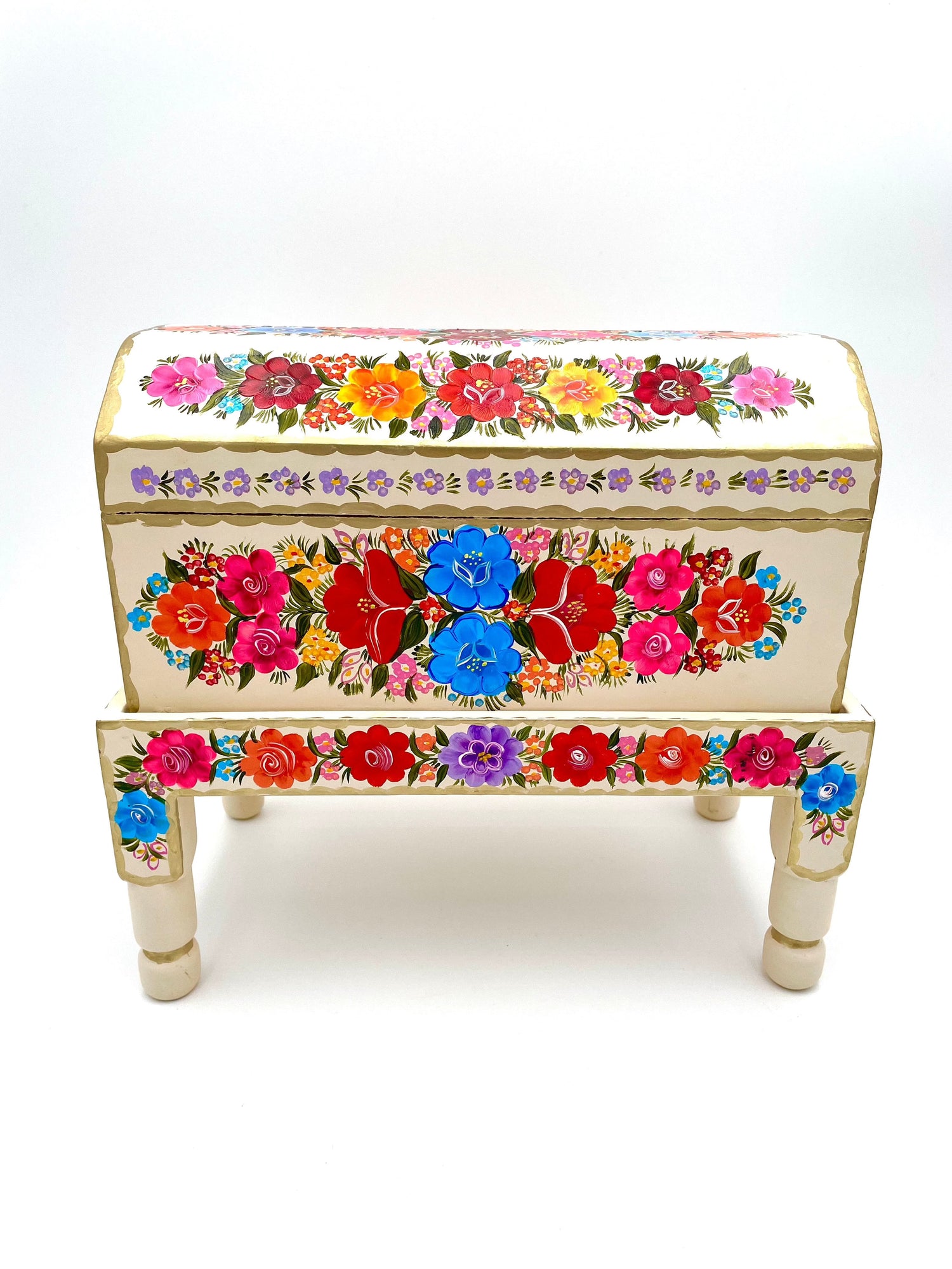Mexoul Beige wood trunk with flowers (L)