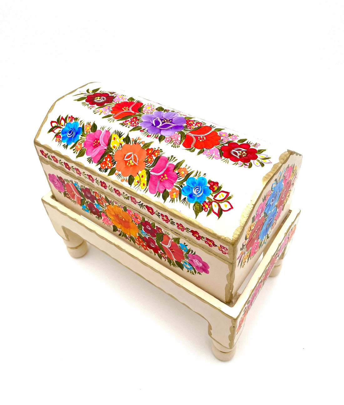 Mexoul Beige wood trunk with flowers (M)