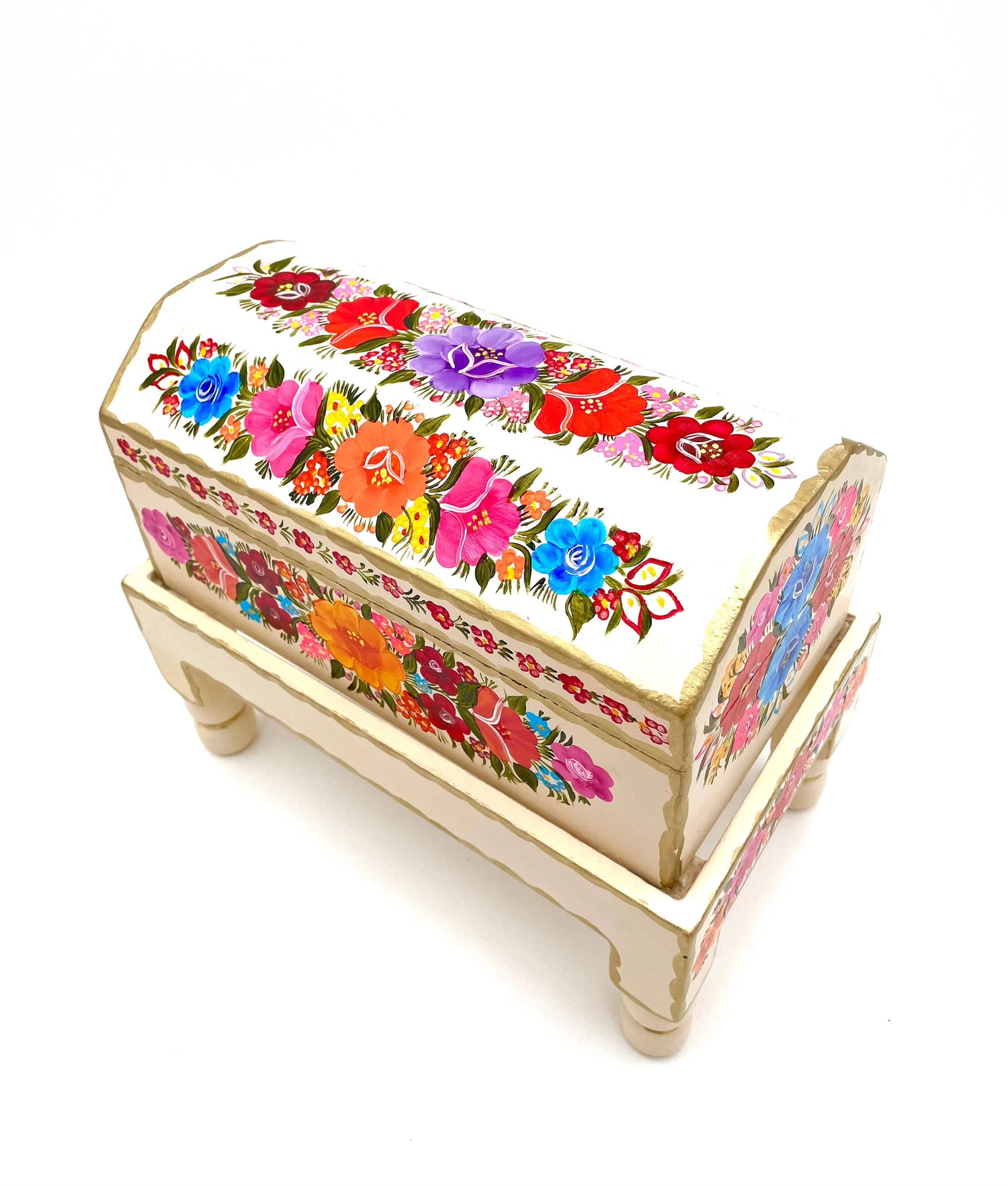 Mexoul Beige wood trunk with flowers (M)