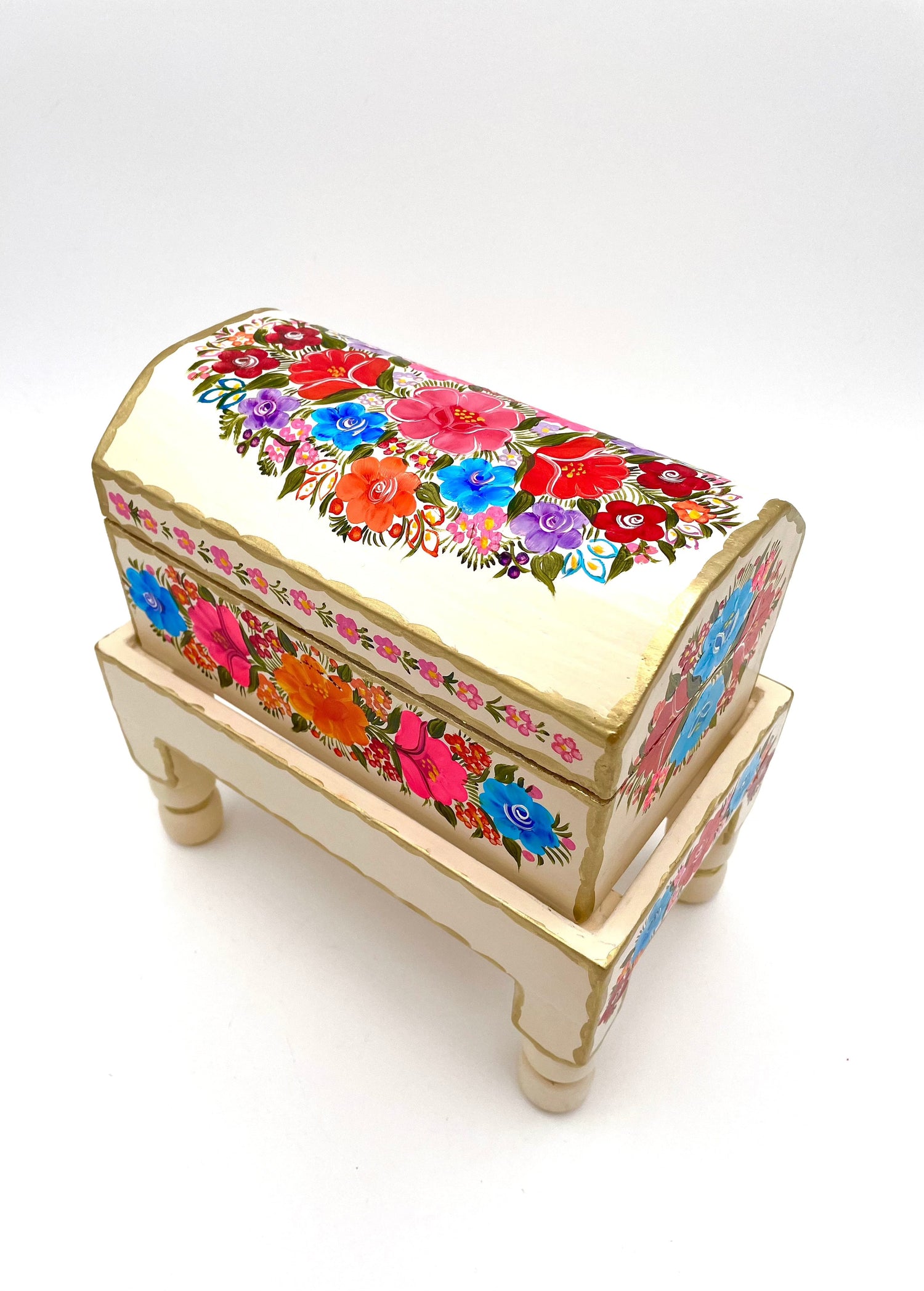 Mexoul Beige wood trunk with flowers (S)
