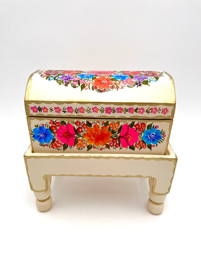 Mexoul Beige wood trunk with flowers (S)