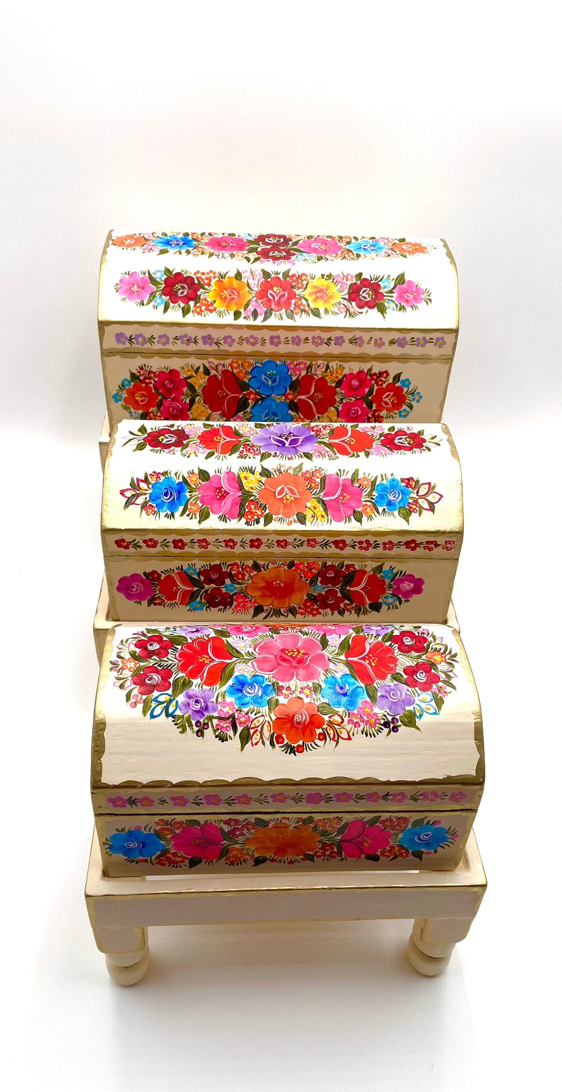 Mexoul Beige wood trunk with flowers (S)