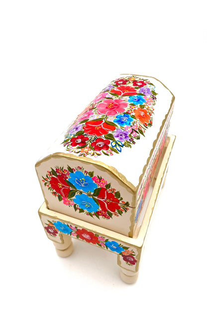 Mexoul Beige wood trunk with flowers (S)