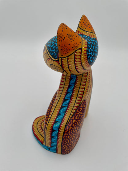 Mexoul Big yellow cat alebrije