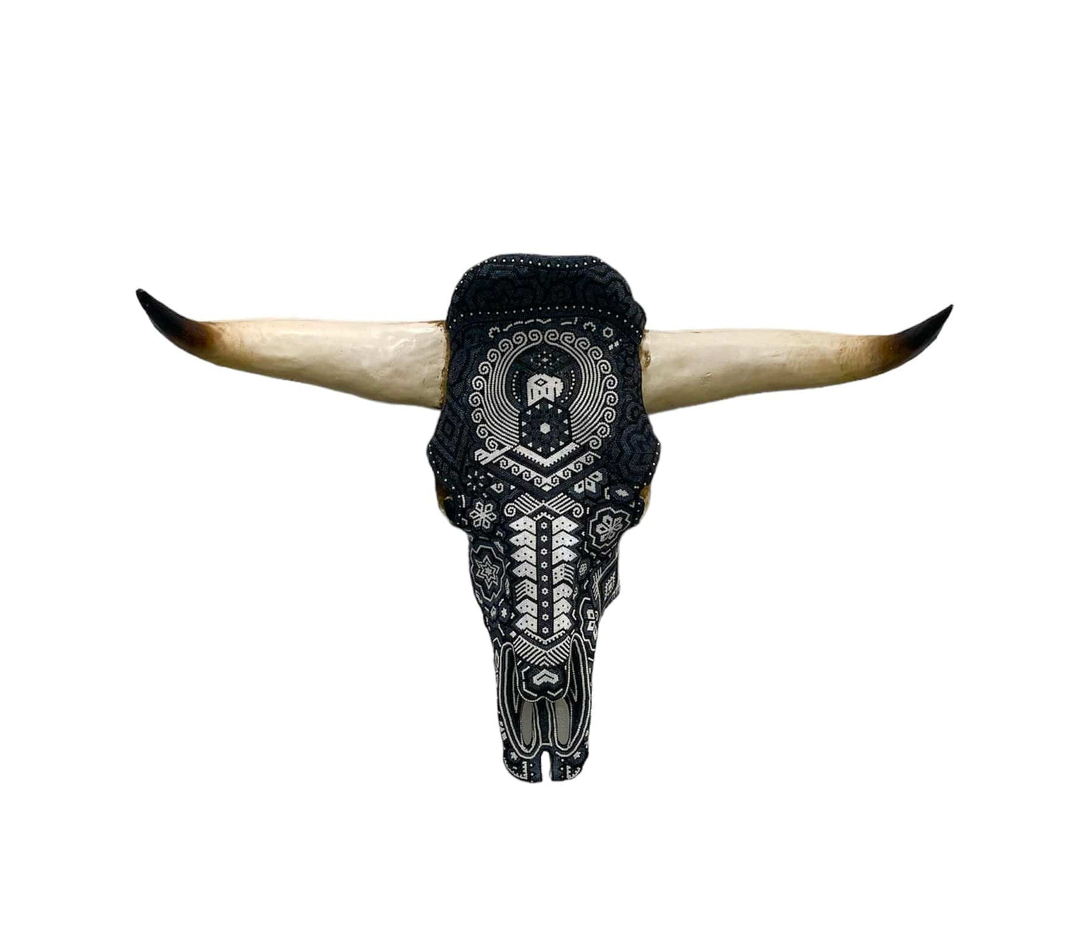 Mexoul BLACK EAGLE Huichol art ox head